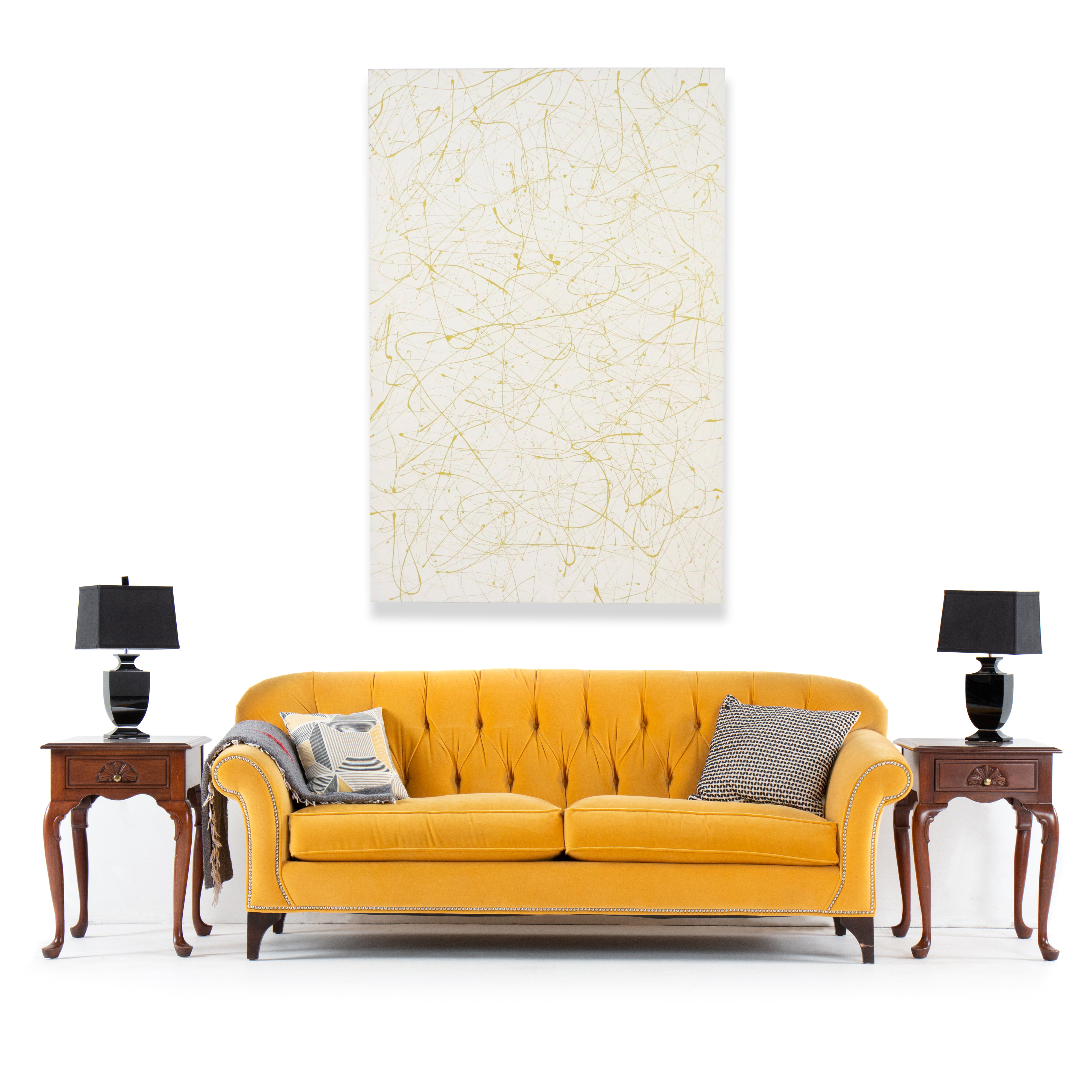 Duncan Simpson Acrylic Abstract Ochre Painting, 2007