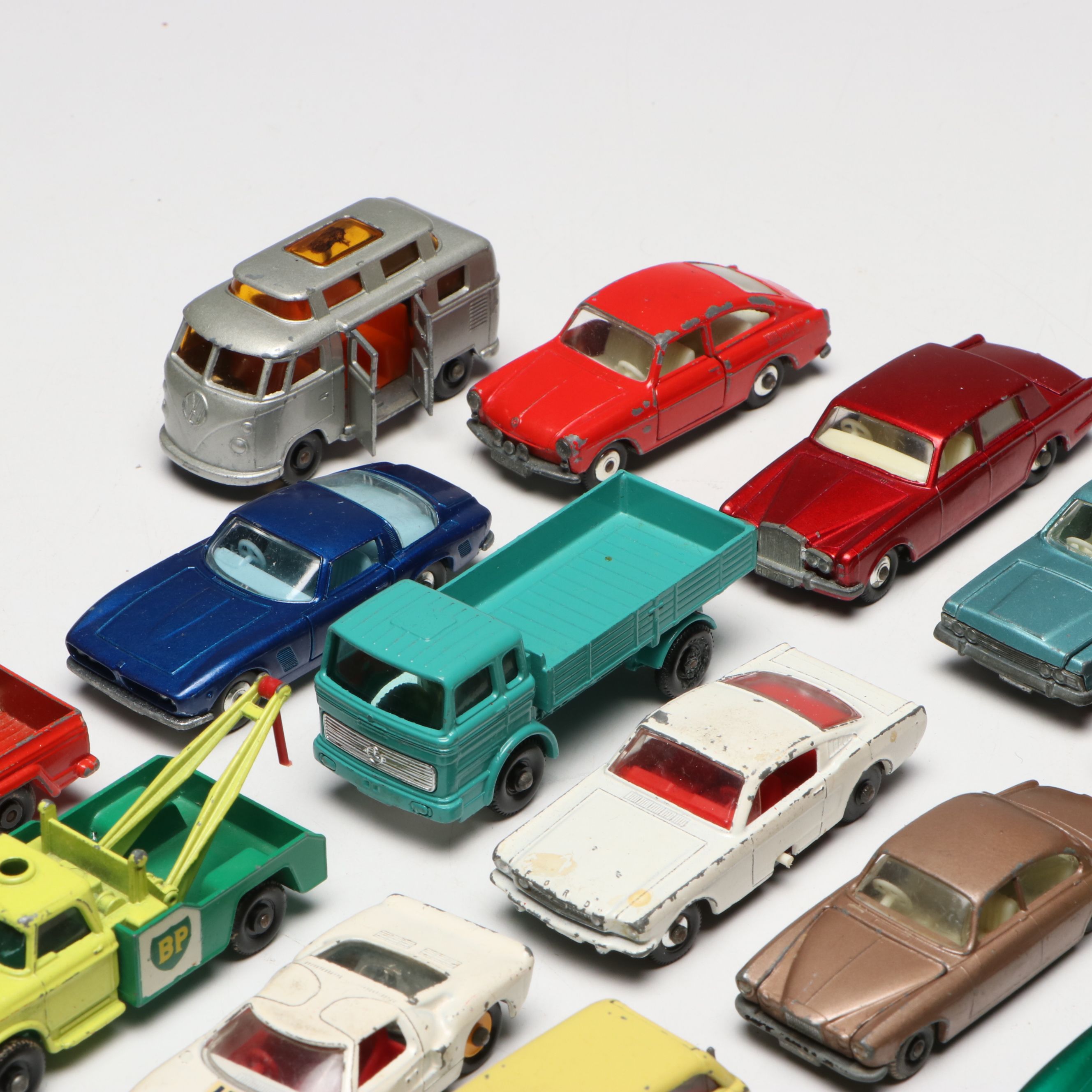 Lesney "Matchbox" Carrying Case with Fiat 1500 Model and More Diecast Vehicles