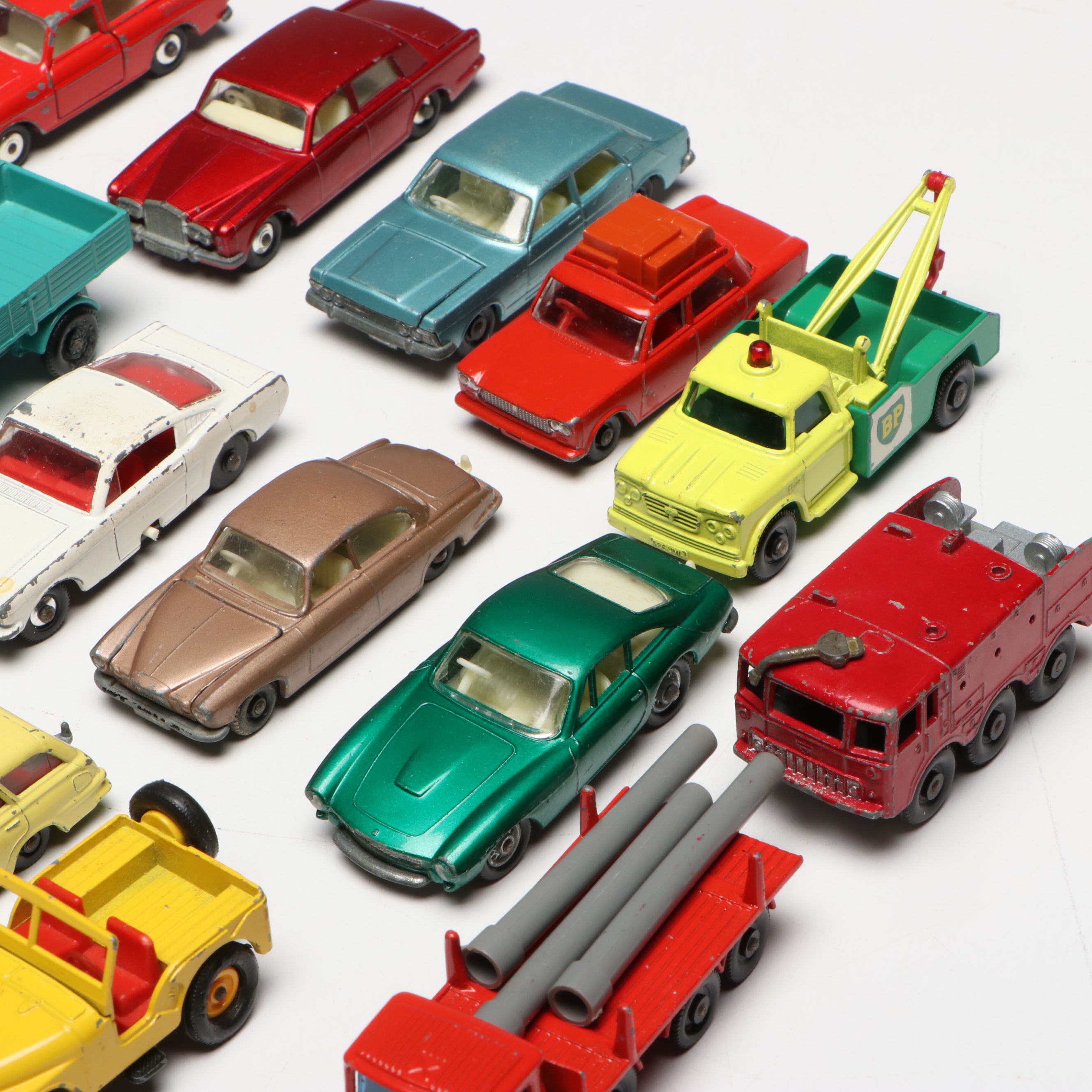 Lesney "Matchbox" Carrying Case with Fiat 1500 Model and More Diecast Vehicles