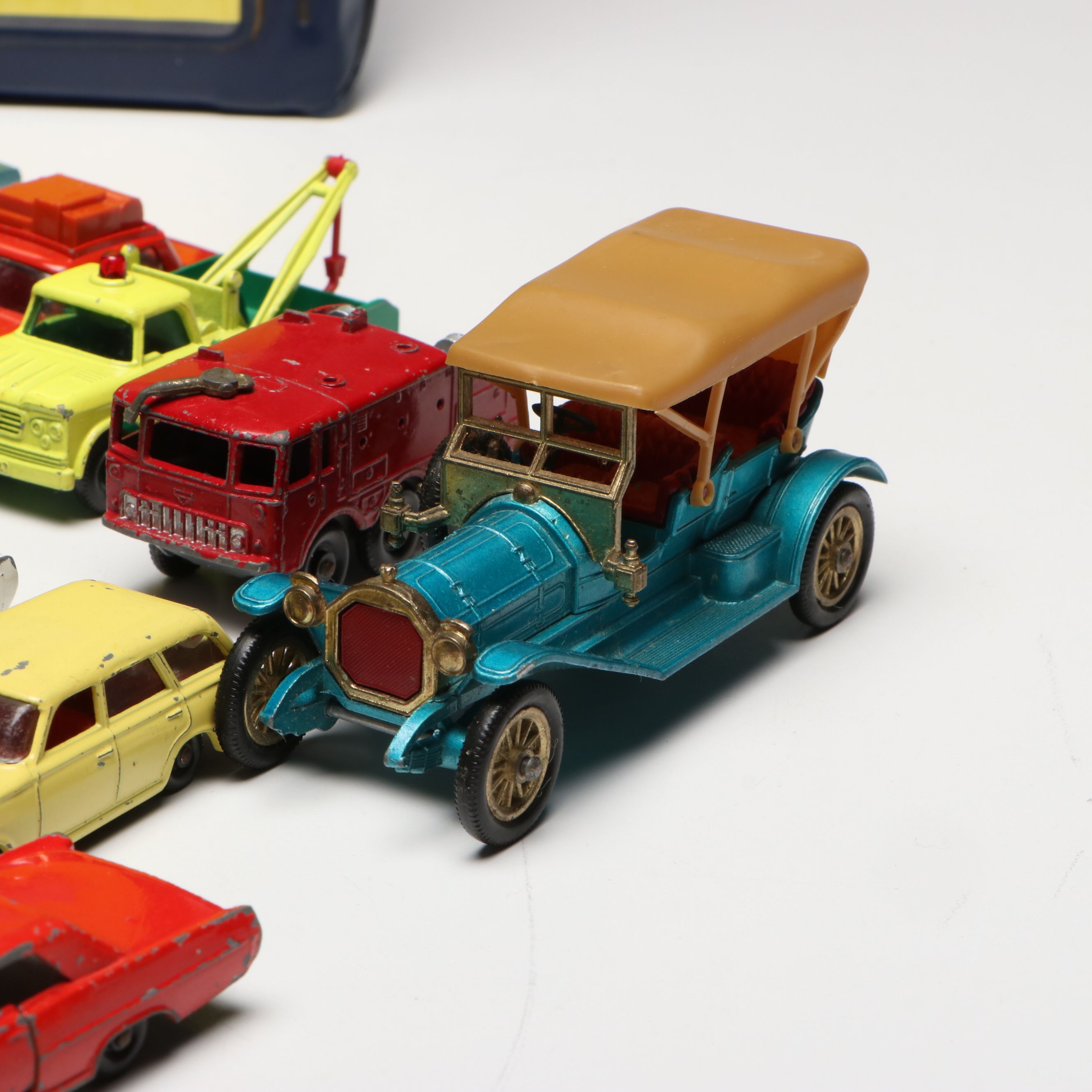 Lesney "Matchbox" Carrying Case with Fiat 1500 Model and More Diecast Vehicles