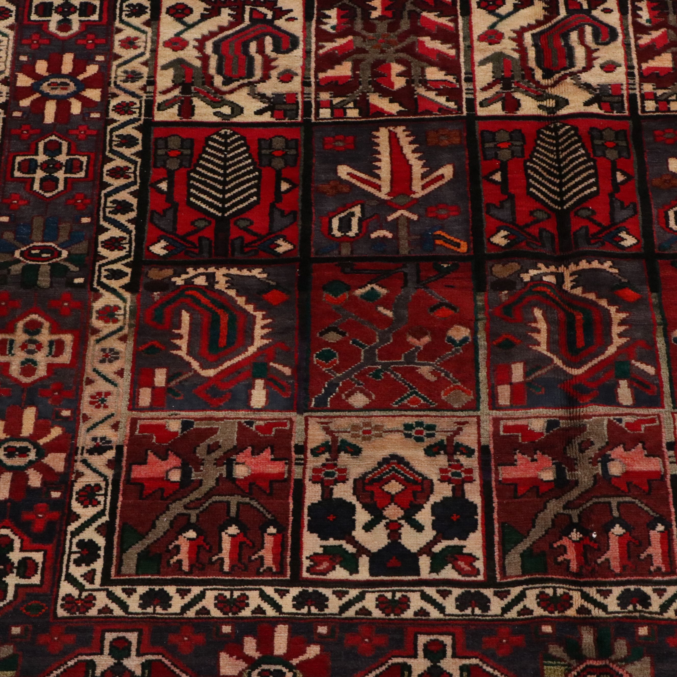 6'7 x 9'2 Hand-Knotted Persian Bakhtiari Area Rug