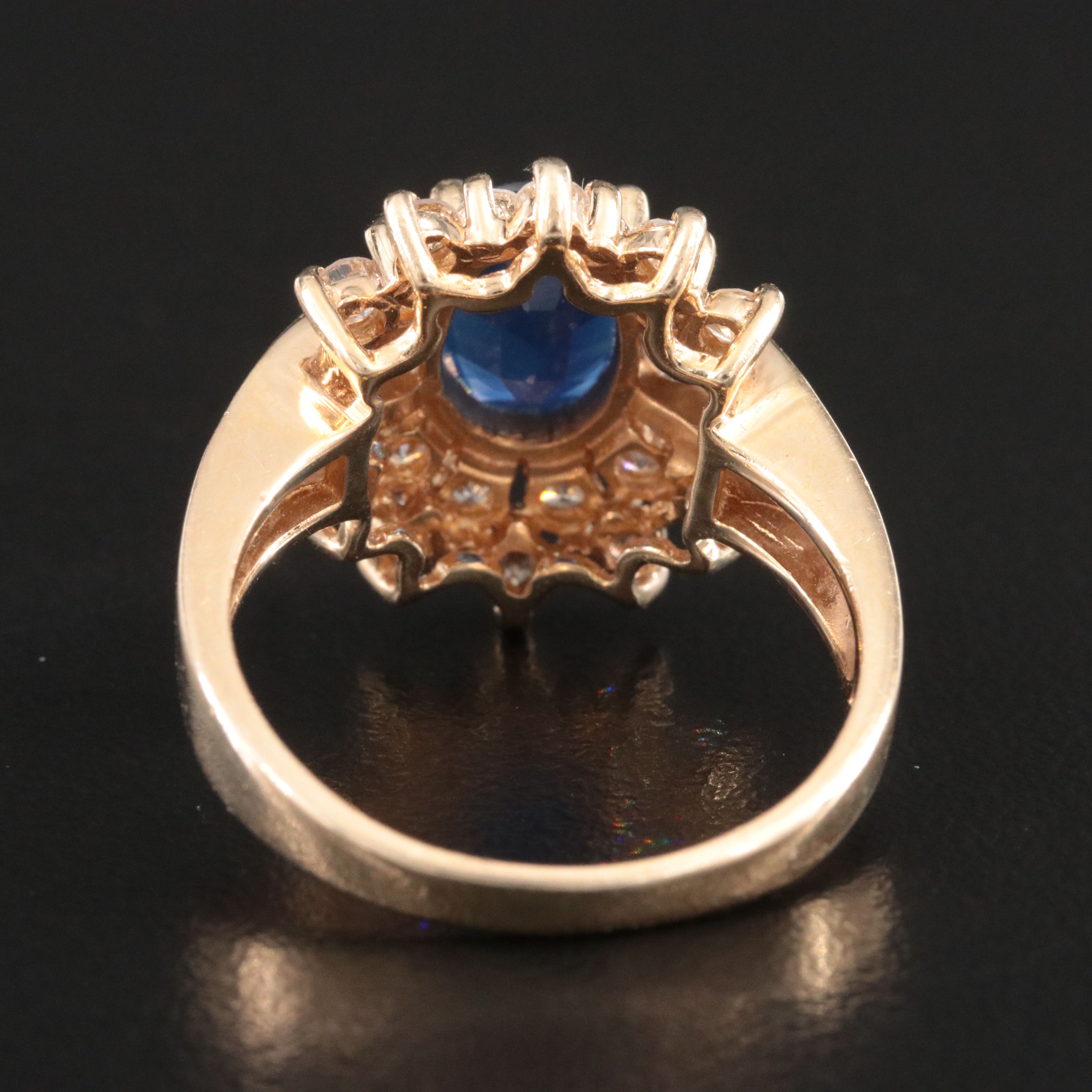 14K 2.17 CT Sapphire and 1.06 CTW Diamond Ring