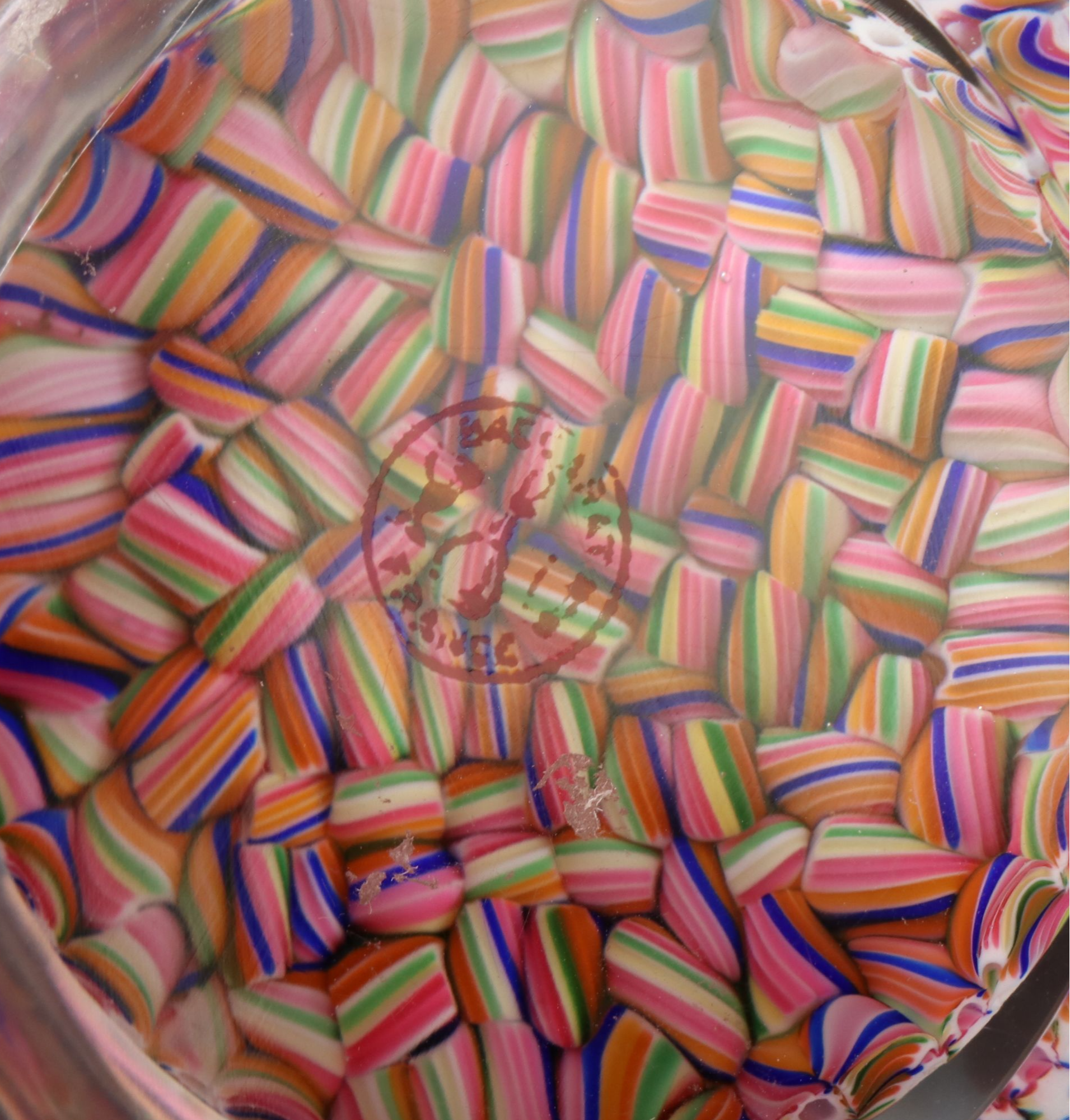 Baccarat Candy Cane Crystal Paperweight