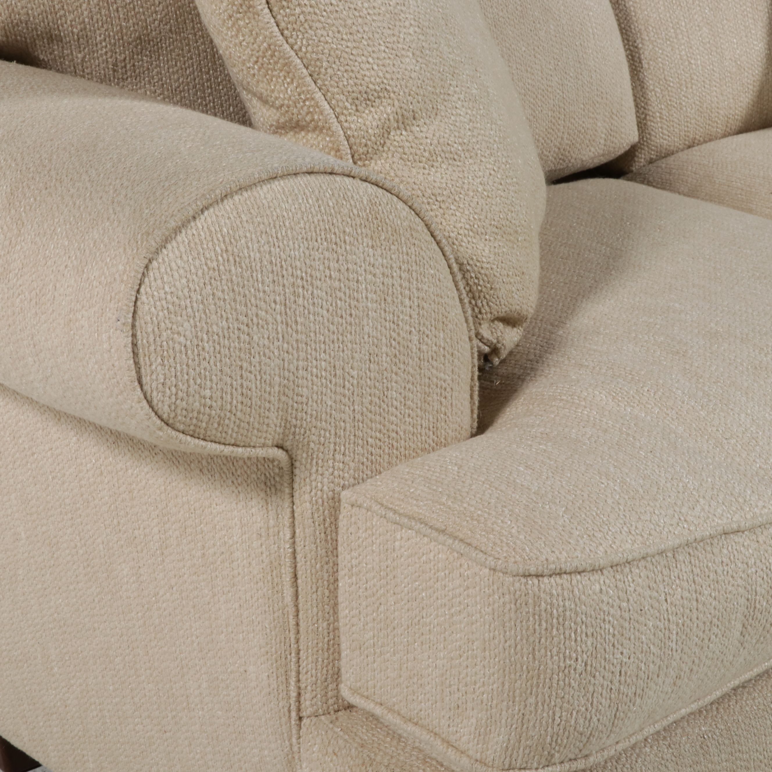 Bauhaus Furniture Group Transitional Beige Upholstered Loveseat, 21st Century