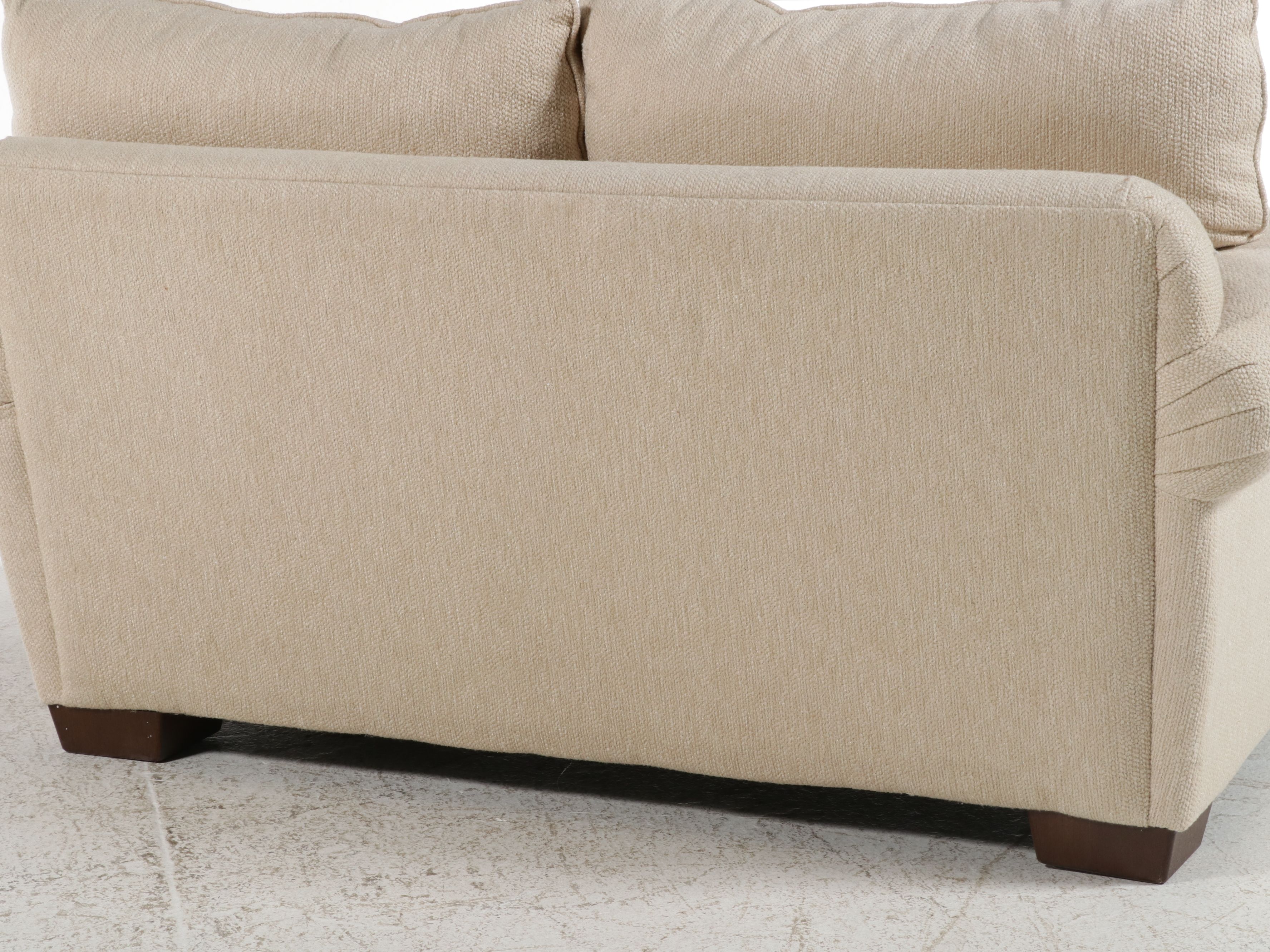Bauhaus Furniture Group Transitional Beige Upholstered Loveseat, 21st Century