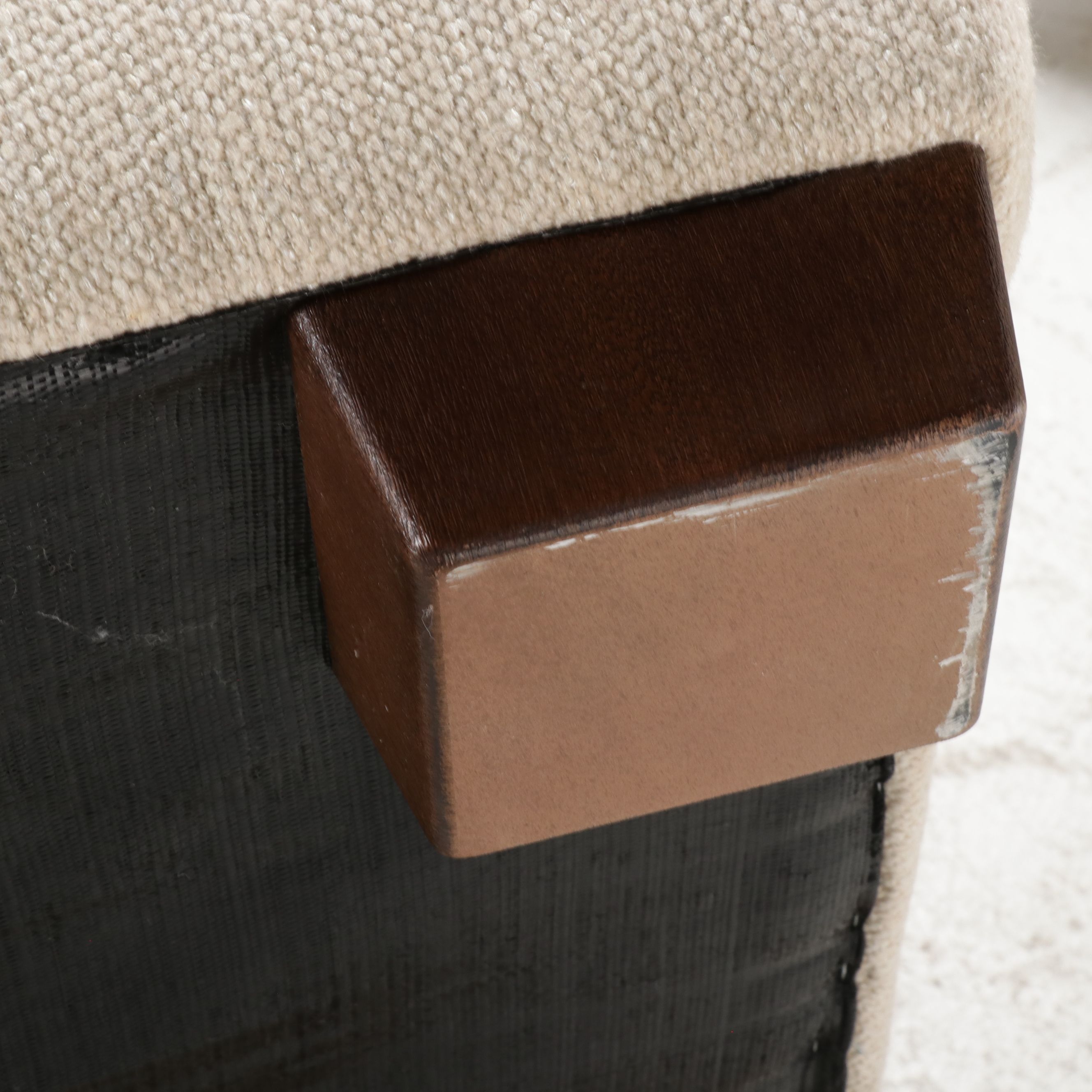 Bauhaus Furniture Group Transitional Beige Upholstered Loveseat, 21st Century