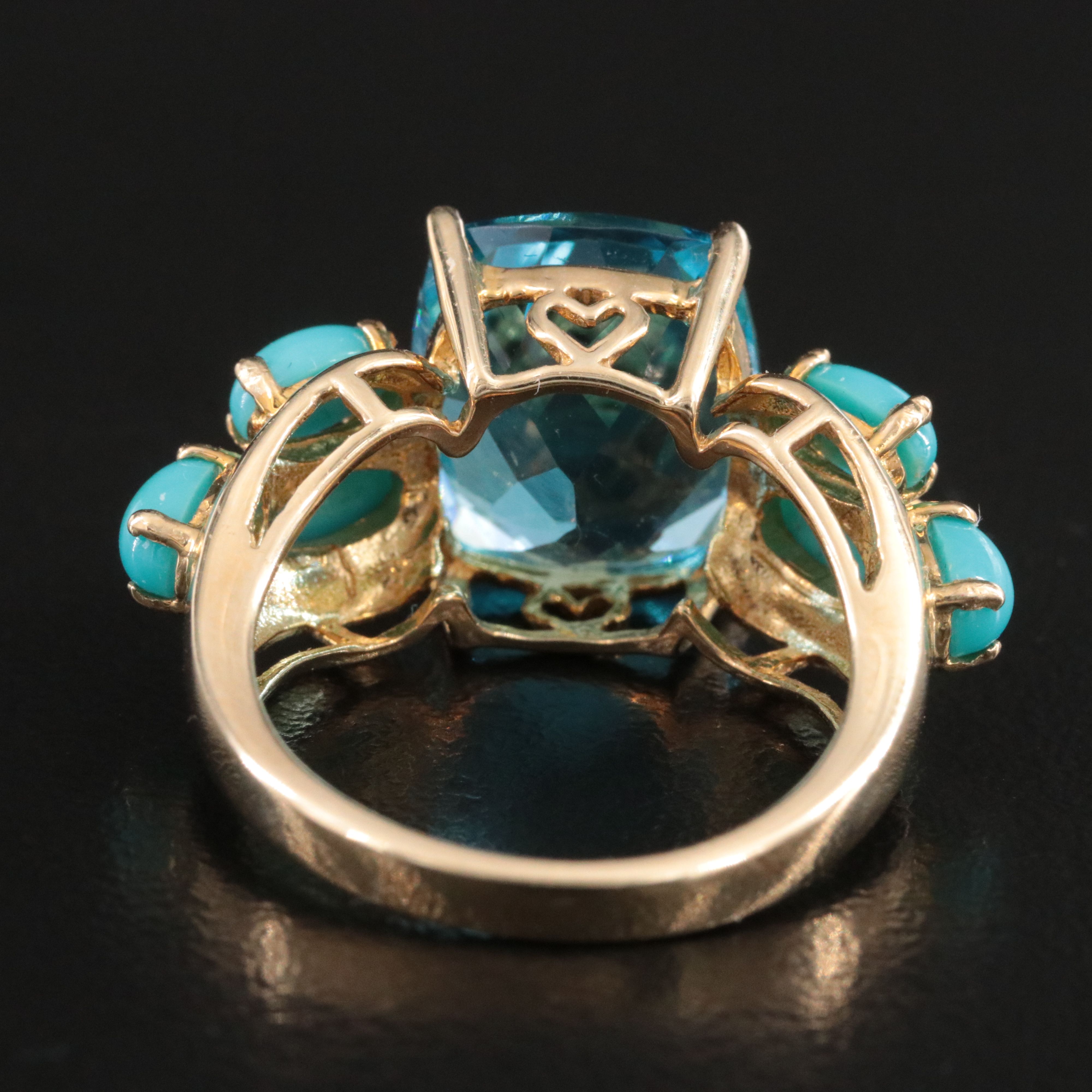 10K Topaz and Turquoise Ring