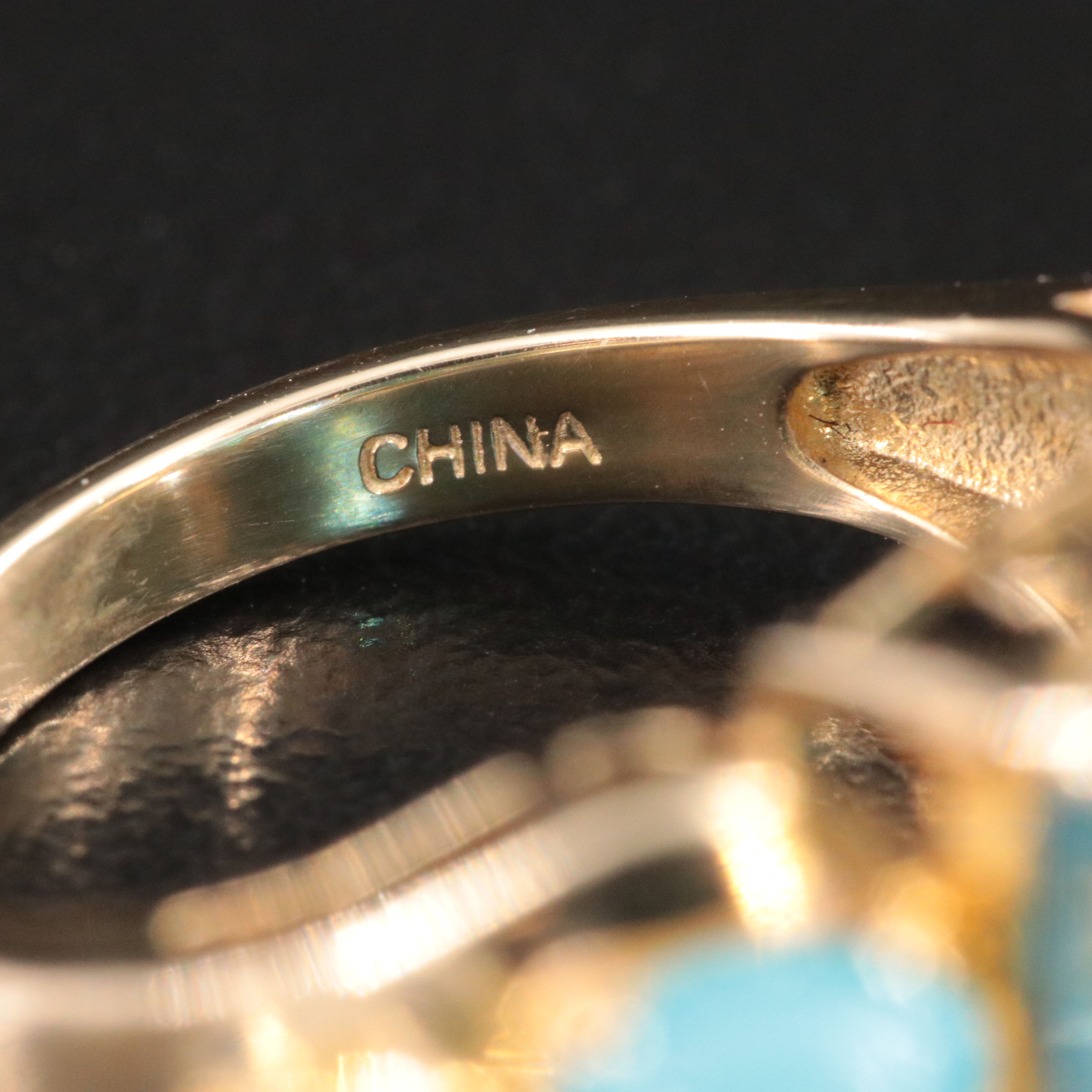 10K Topaz and Turquoise Ring