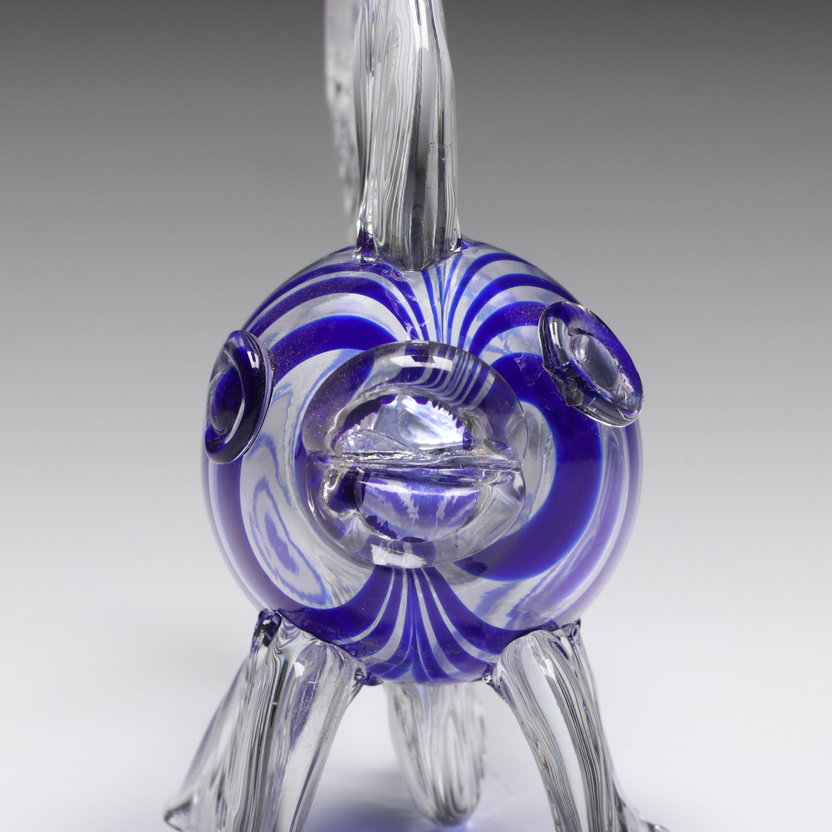 Tiffany & Co. Heart-Shaped Crystal Paperweight with Other Cobalt Art Glass