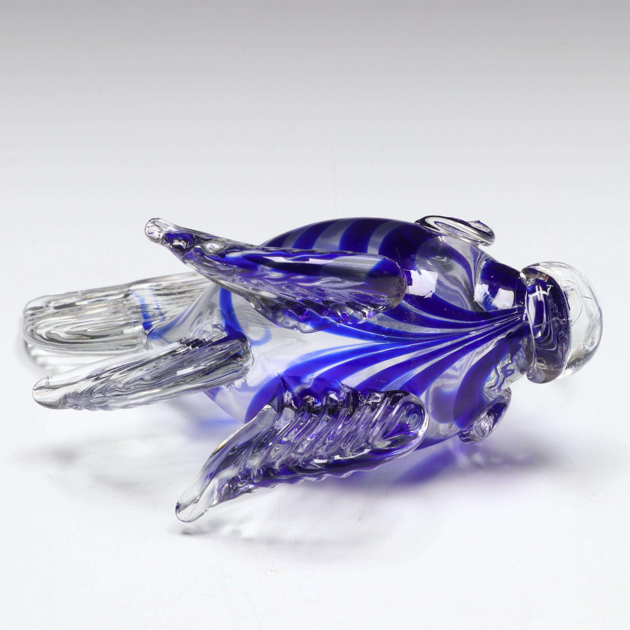 Tiffany & Co. Heart-Shaped Crystal Paperweight with Other Cobalt Art Glass