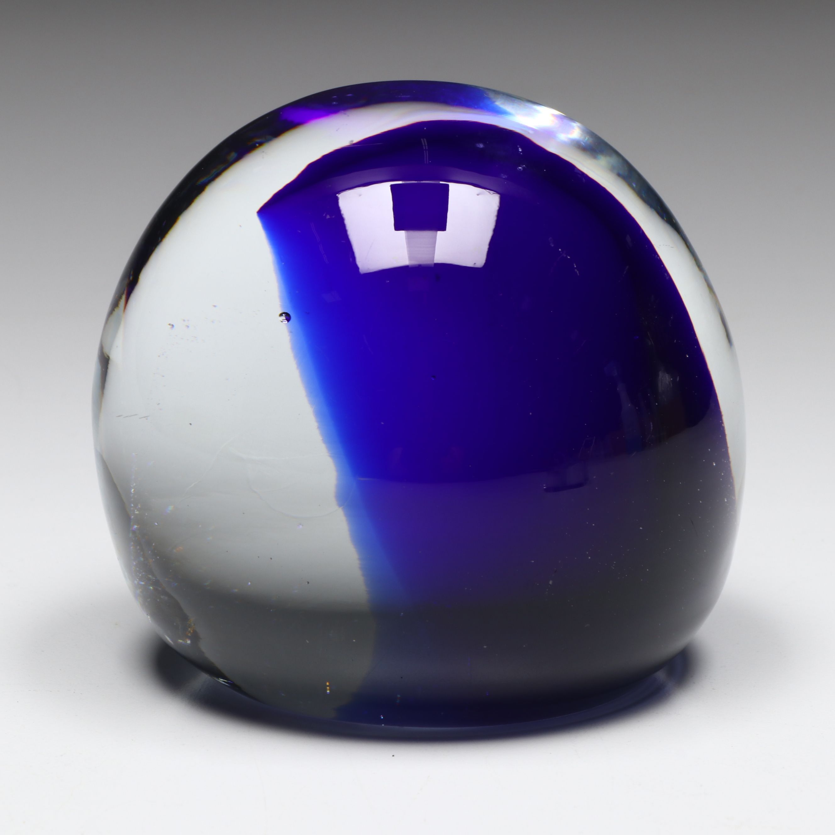 Tiffany & Co. Heart-Shaped Crystal Paperweight with Other Cobalt Art Glass