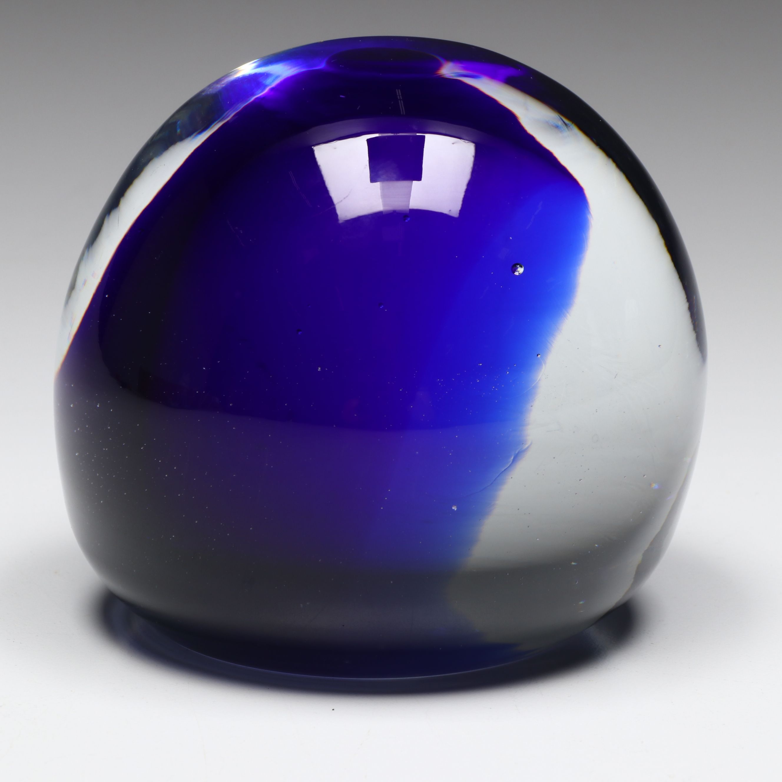 Tiffany & Co. Heart-Shaped Crystal Paperweight with Other Cobalt Art Glass