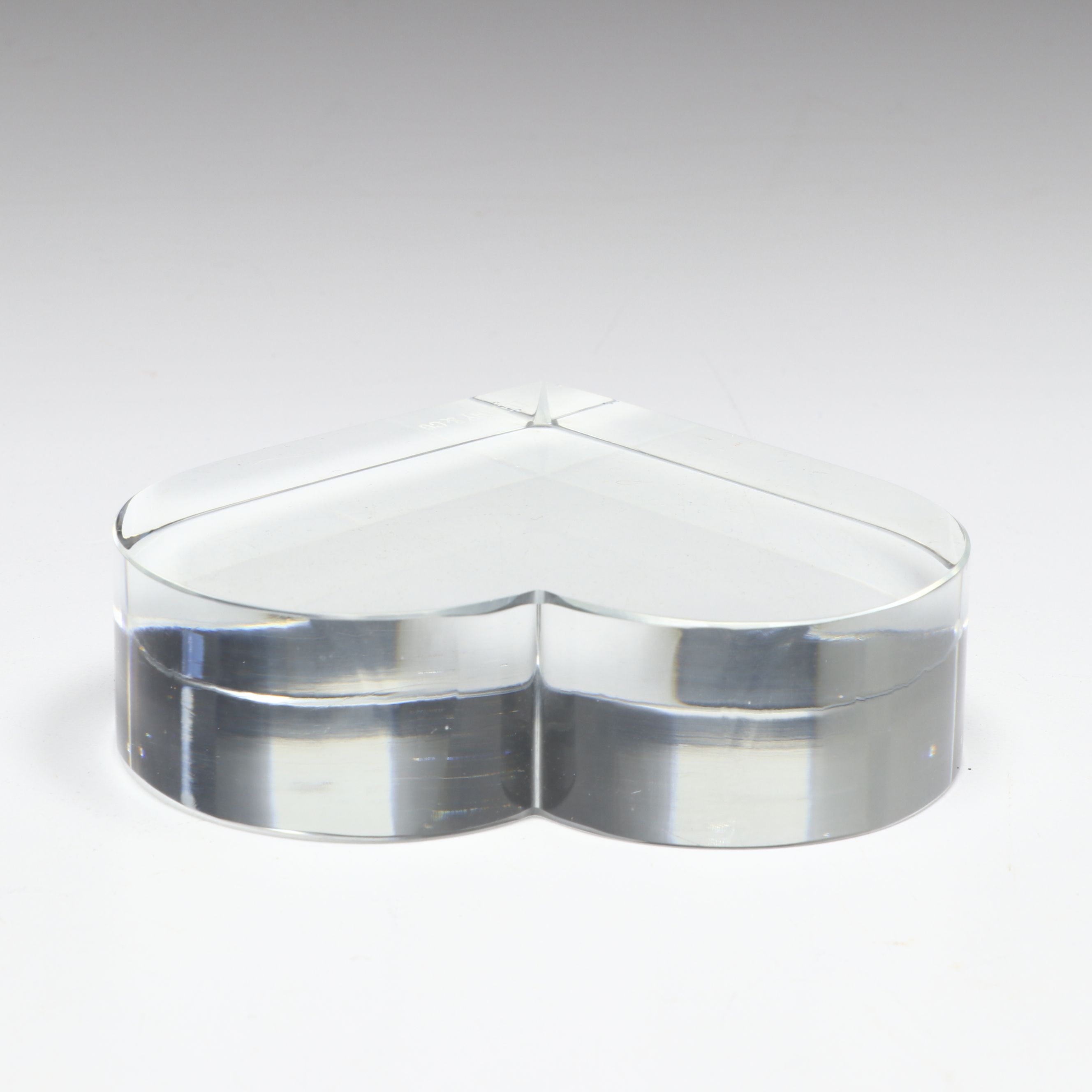 Tiffany & Co. Heart-Shaped Crystal Paperweight with Other Cobalt Art Glass