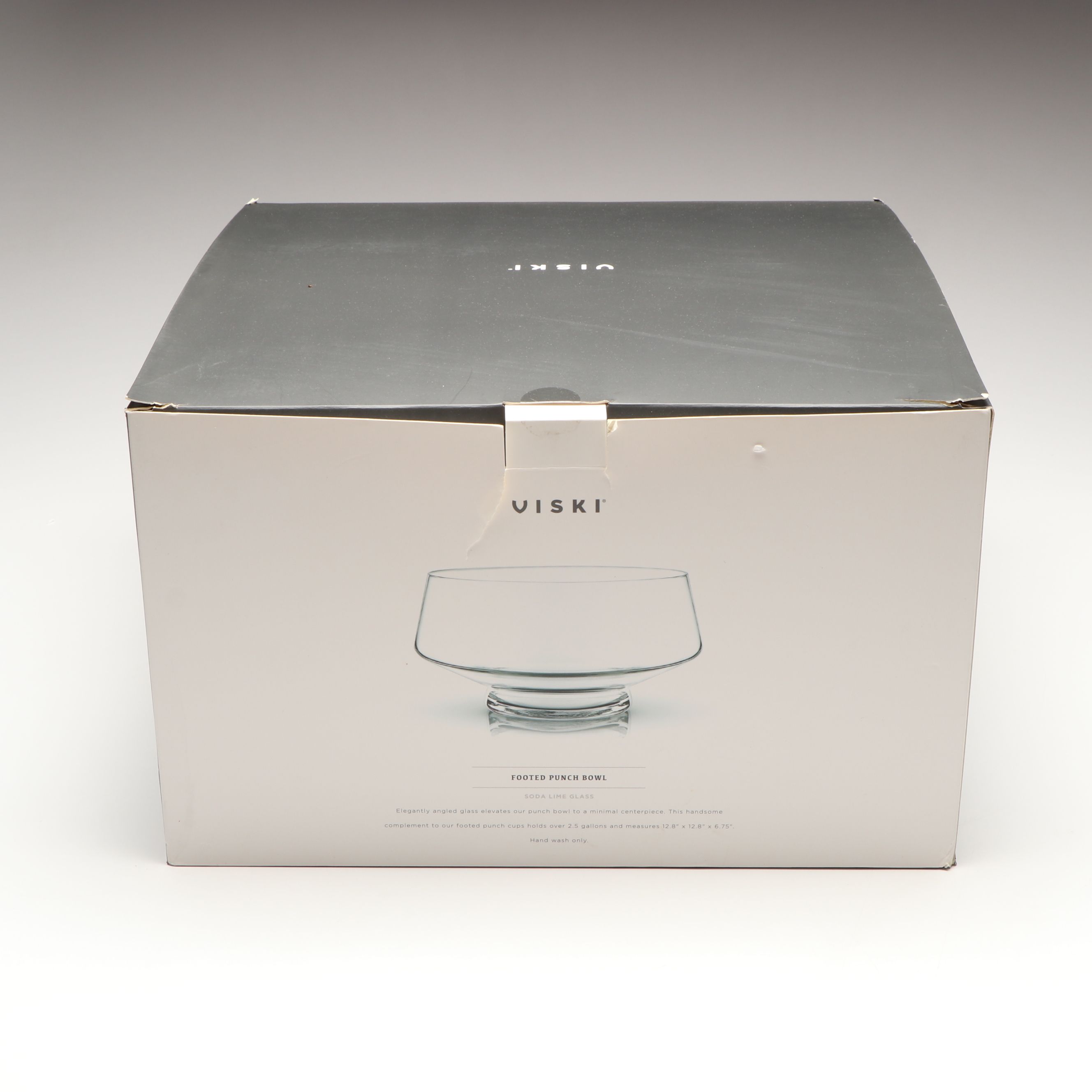 Viski Footed Glass Punch Bowl with Amber Carafe and Cordial Glasses