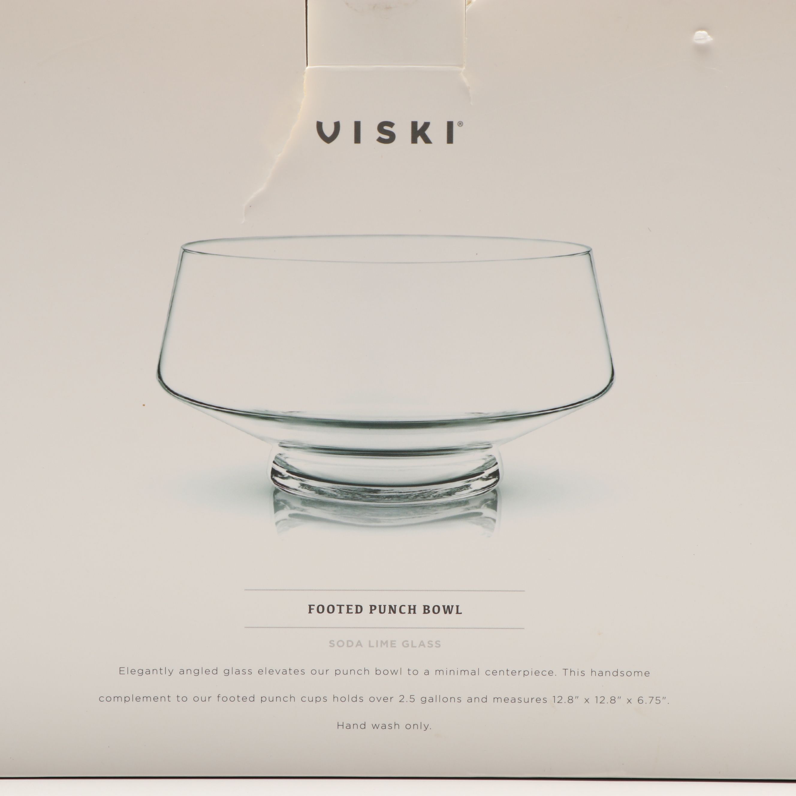 Viski Footed Glass Punch Bowl with Amber Carafe and Cordial Glasses