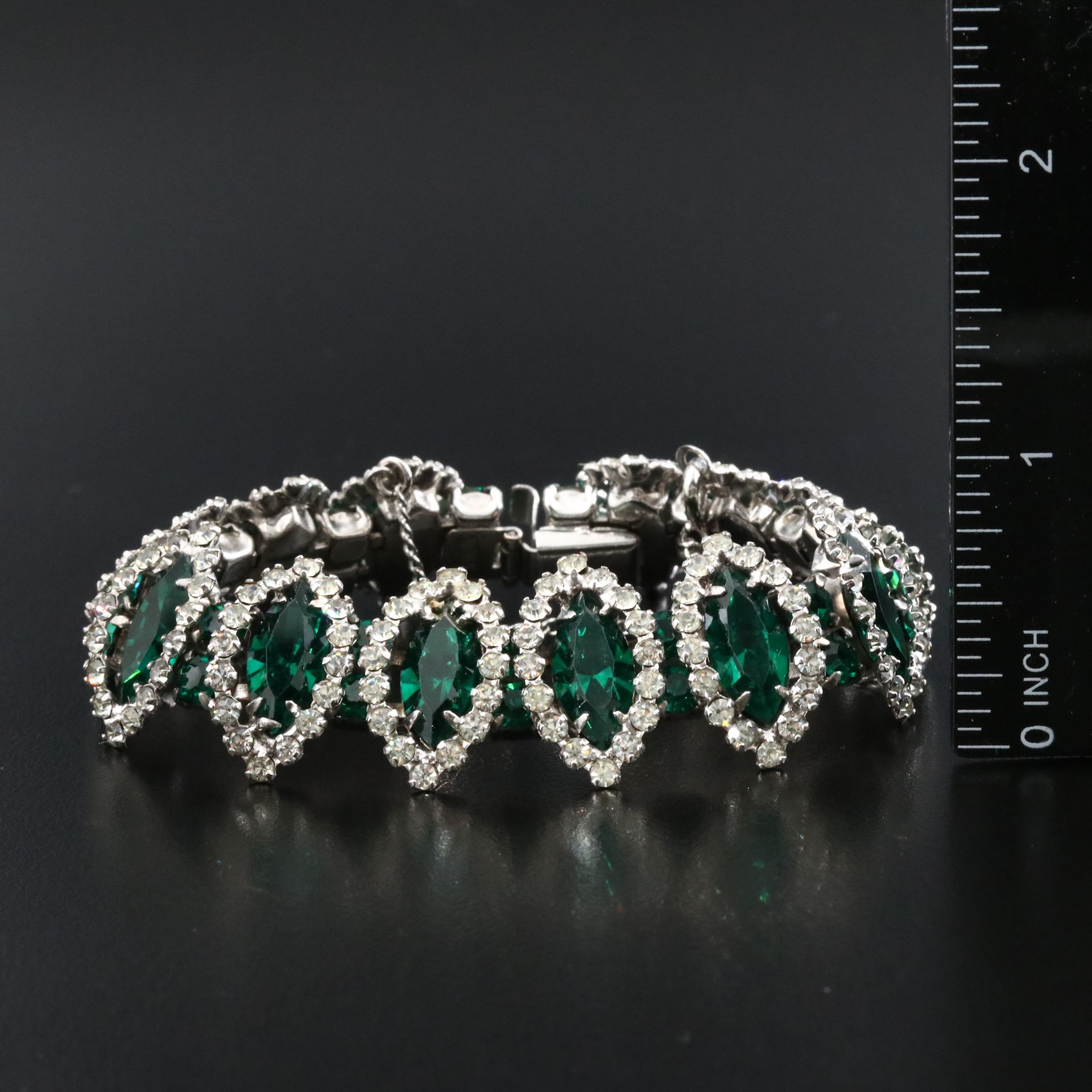 Weiss Rhinestone Floral and Leaf Demi-Parure