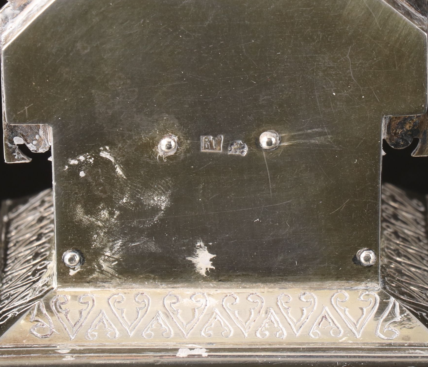 Russian 800 Silver Salt Cellar Throne with Enamel Accents, 1886