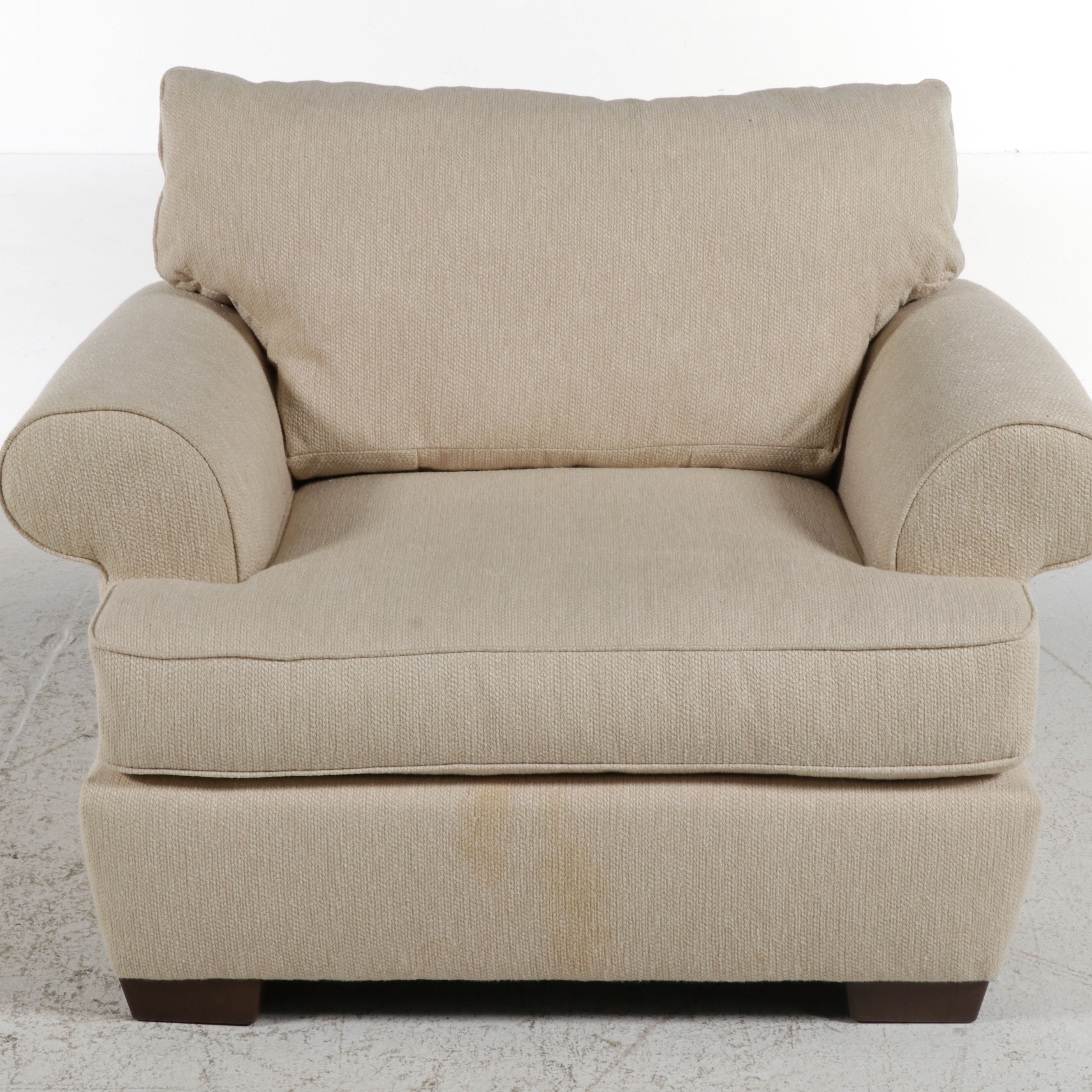 Bauhaus Contemporary Oversized Armchair and Matching Ottoman