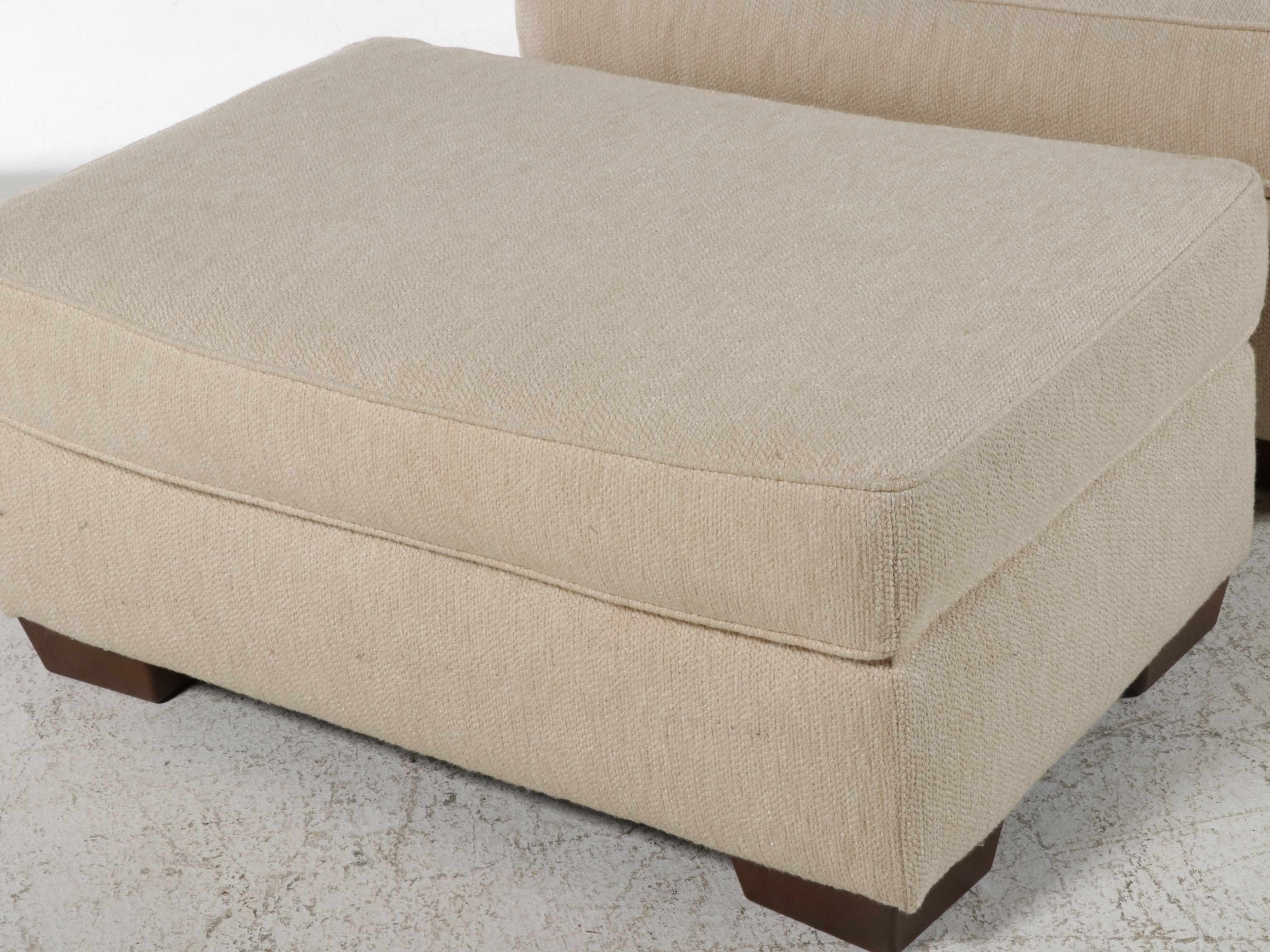 Bauhaus Contemporary Oversized Armchair and Matching Ottoman