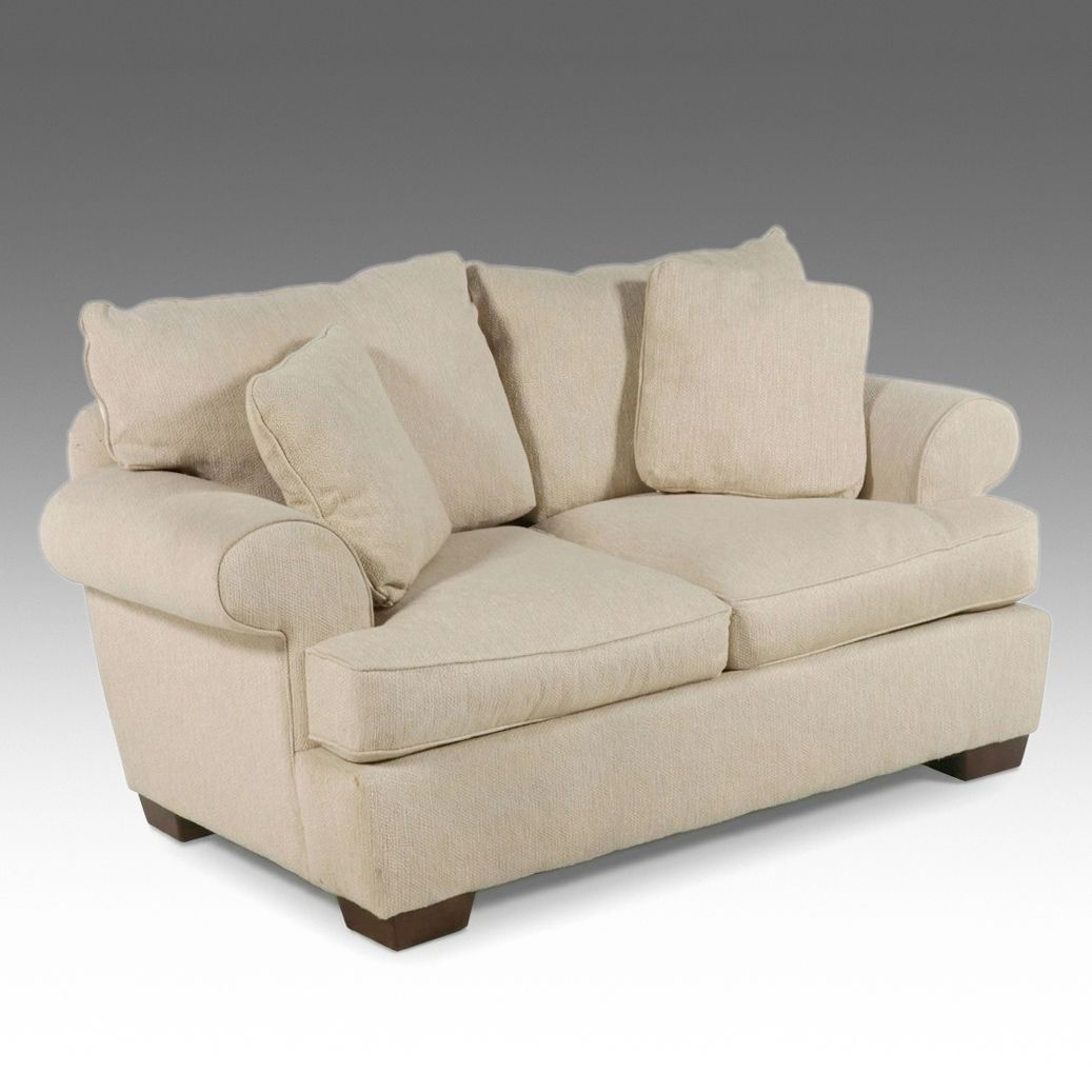 Bauhaus Furniture Group Transitional Beige Upholstered Loveseat, 21st Century