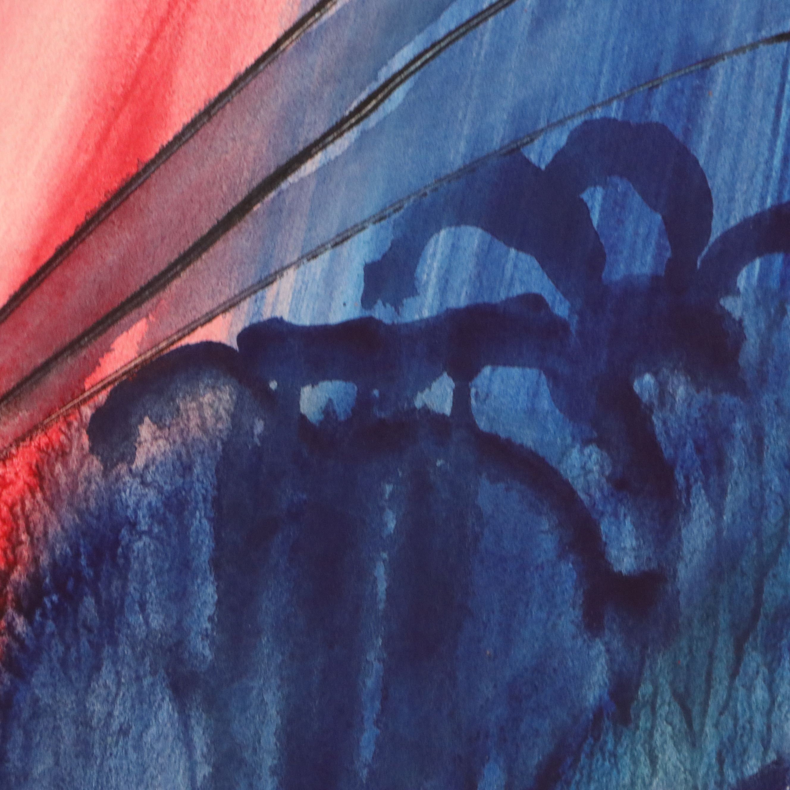 Jack Meanwell Abstracted Landscape Watercolor Painting, 1979