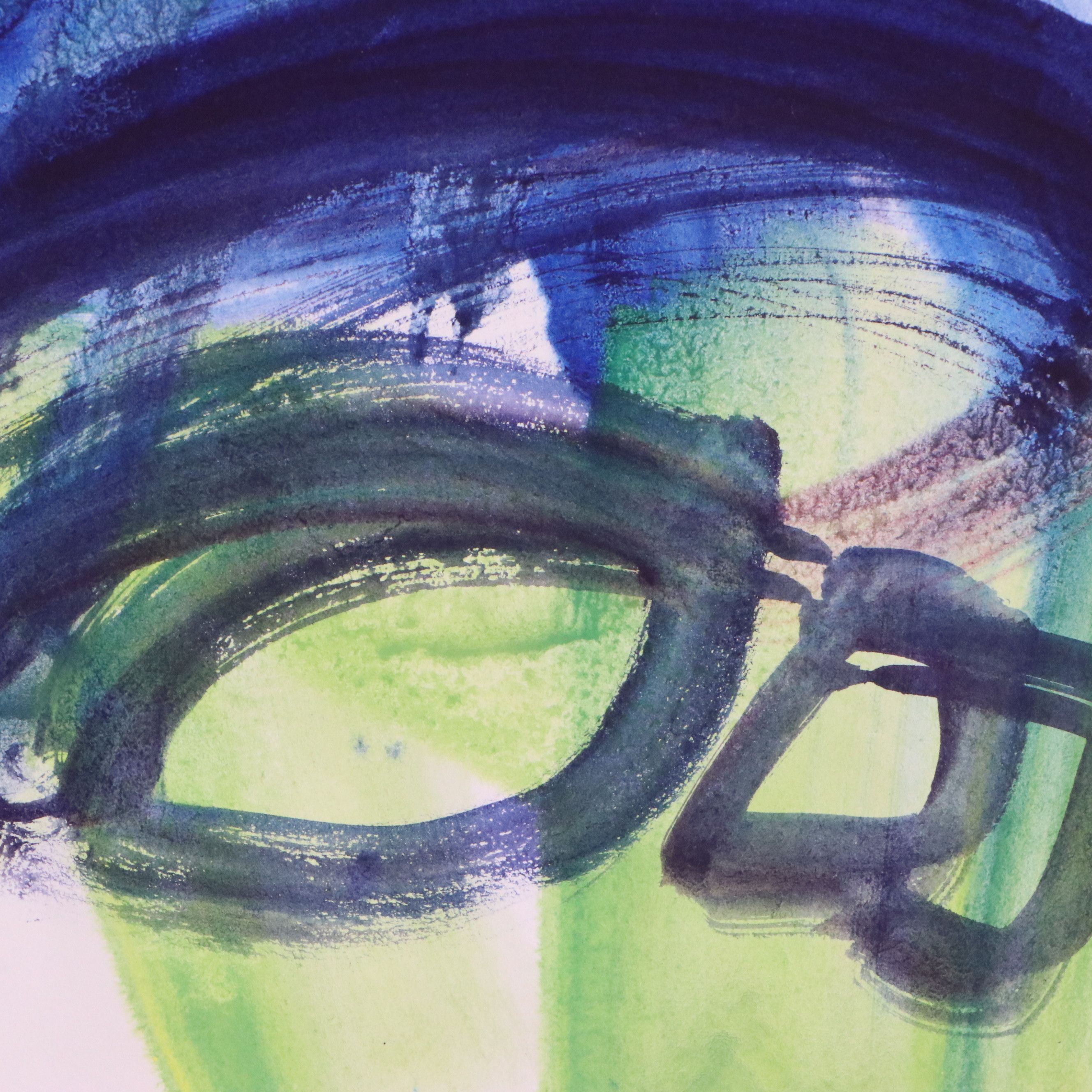 Jack Meanwell Abstracted Landscape Watercolor Painting, 1979