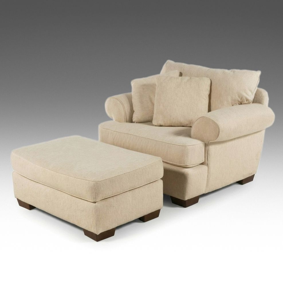 Bauhaus Contemporary Oversized Armchair and Matching Ottoman