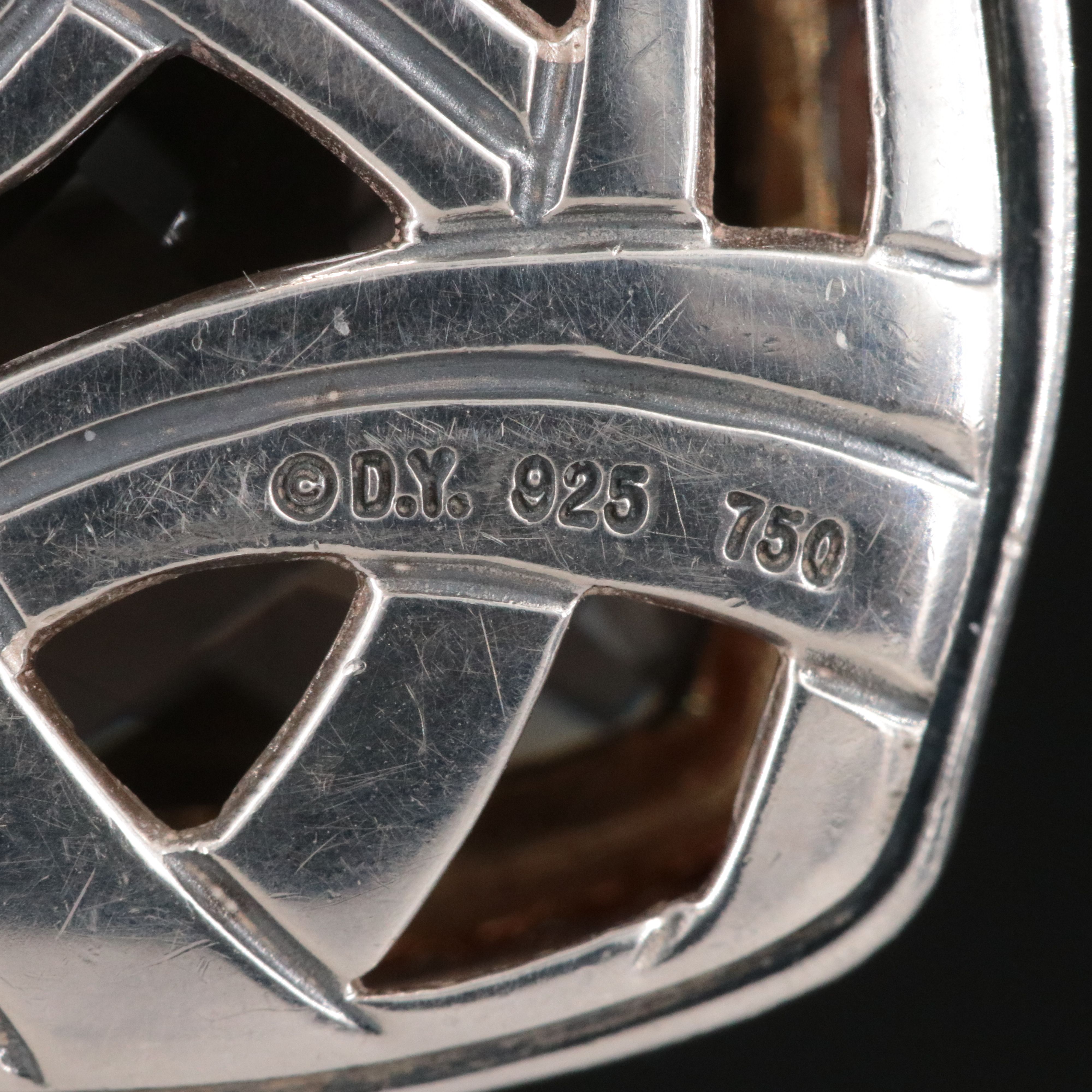 David Yurman Albion Sterling, 18K Smoky Quartz and 0.52 CTW Diamond Pendant