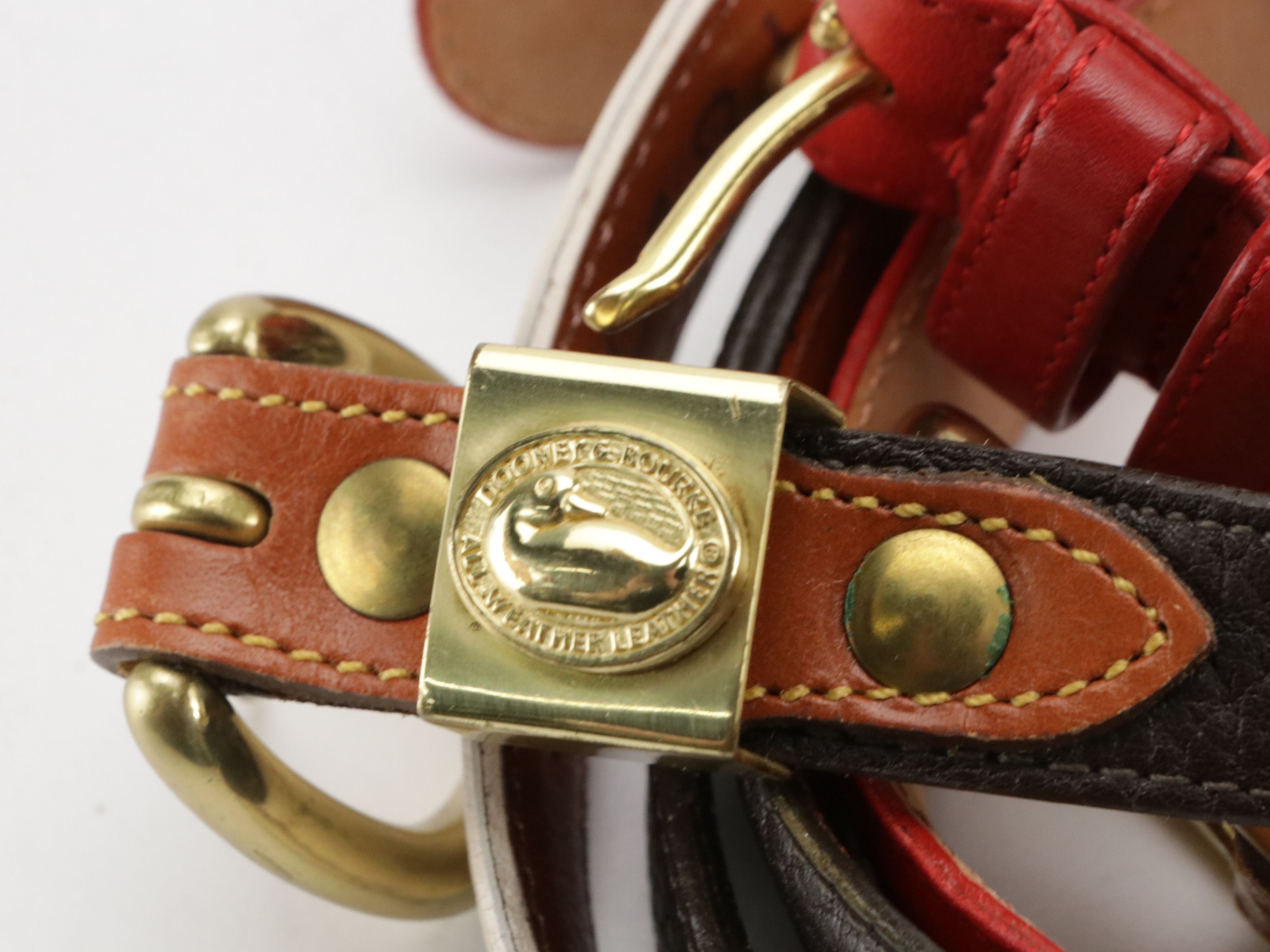 Dooney & Bourke Vintage Calfskin Leather Belts, Coach Smooth Red Leather Belt