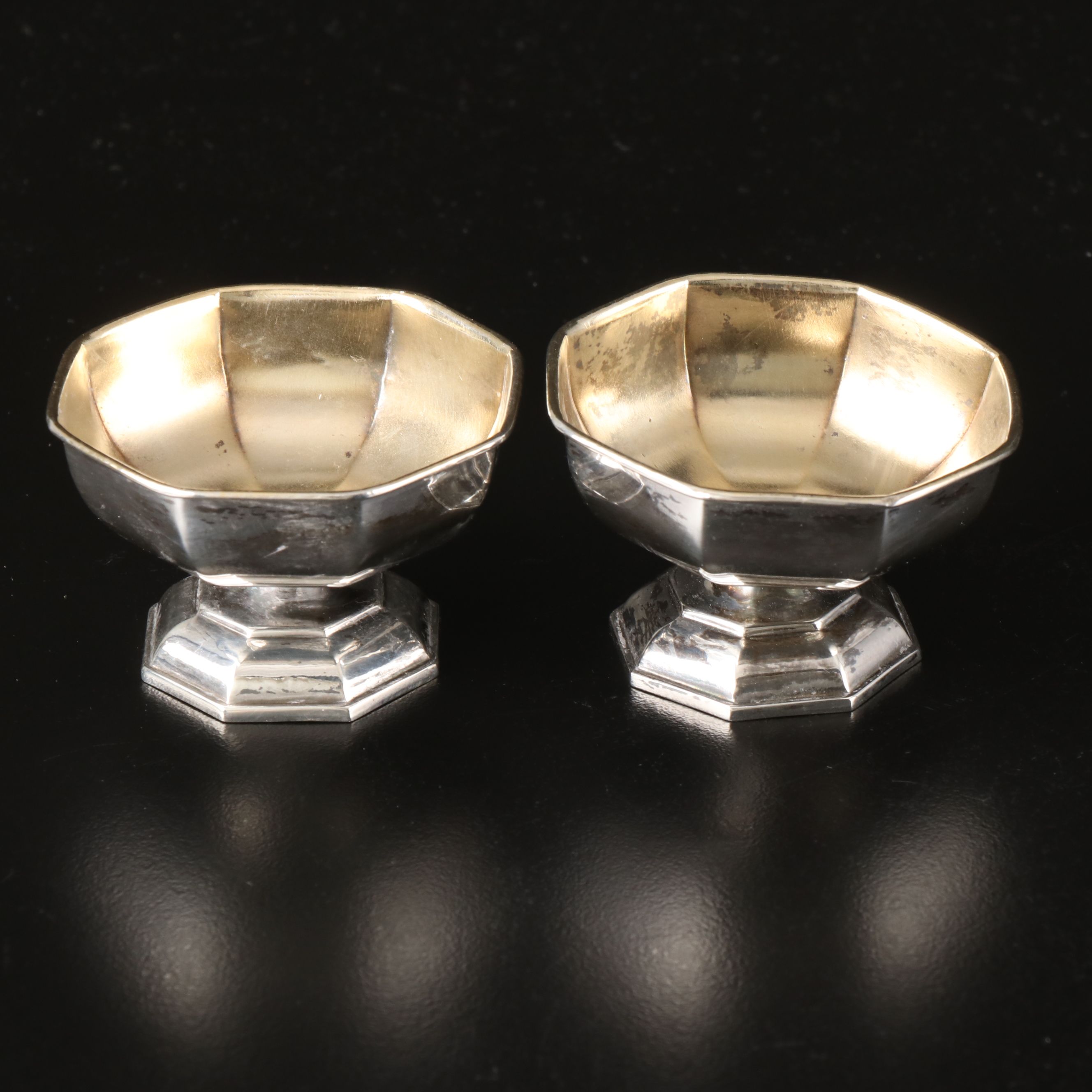 Webster Sterling Silver Salt Cellars and Spoon