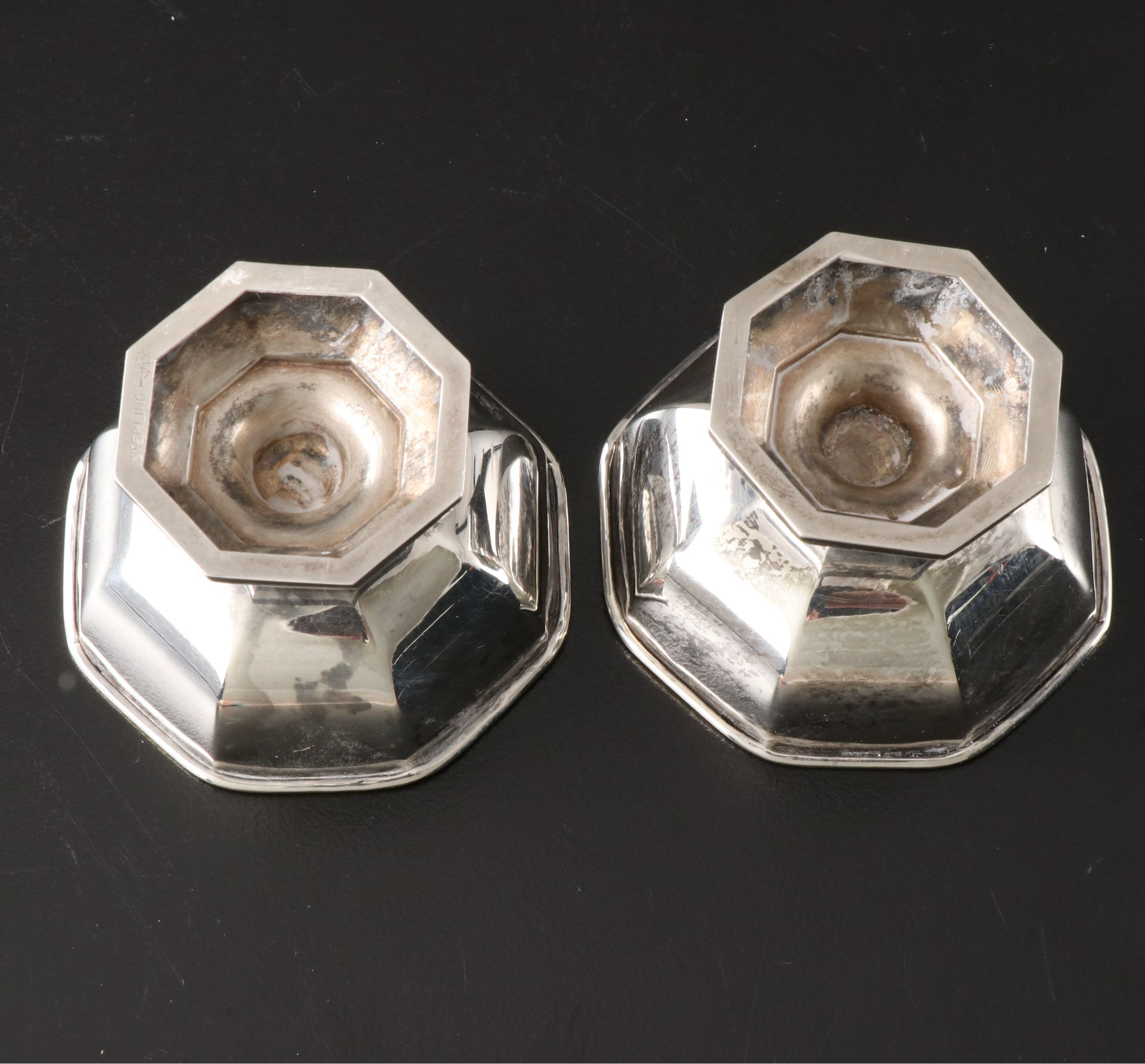 Webster Sterling Silver Salt Cellars and Spoon