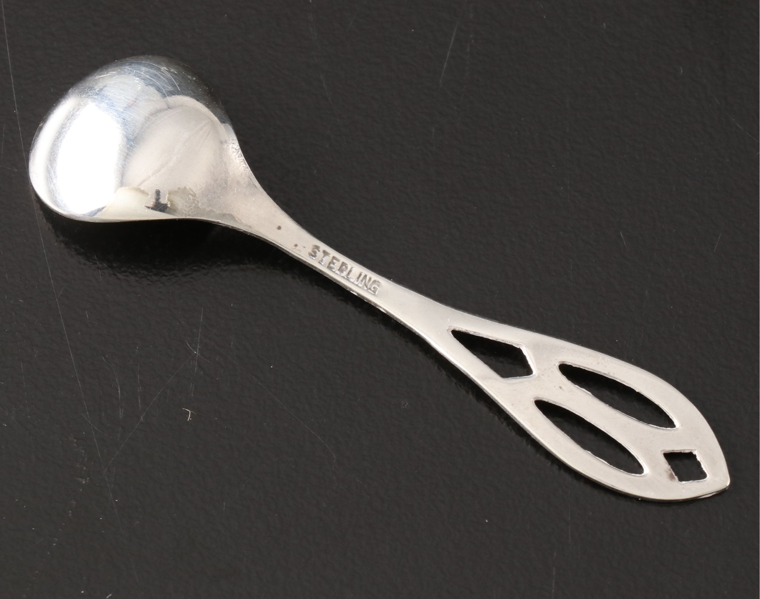 Webster Sterling Silver Salt Cellars and Spoon