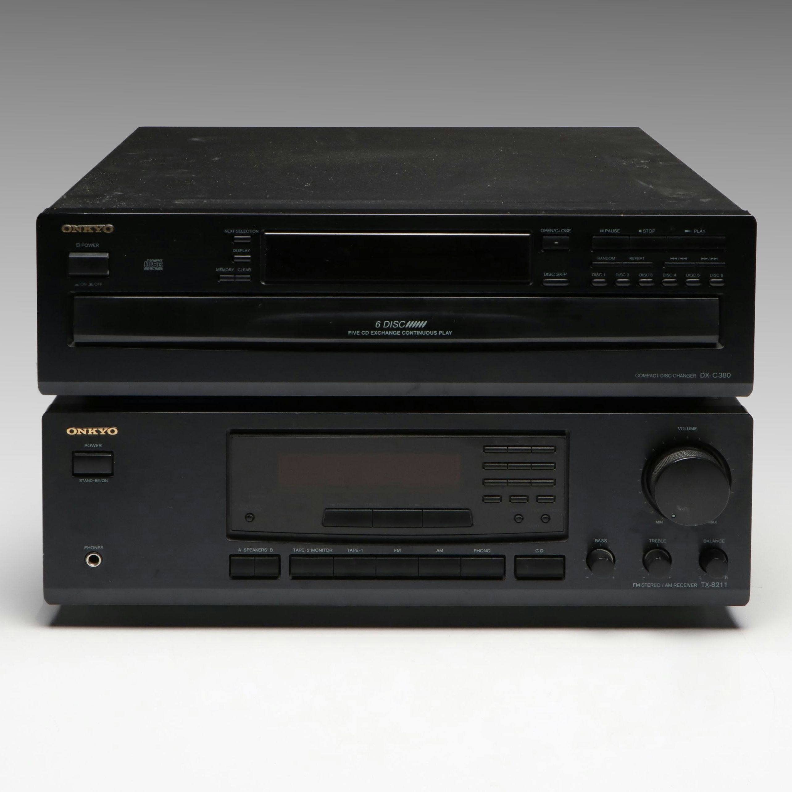 Onkyo DX-C380 Disc Changer and TX-8211 FM Stereo/Am Receiver