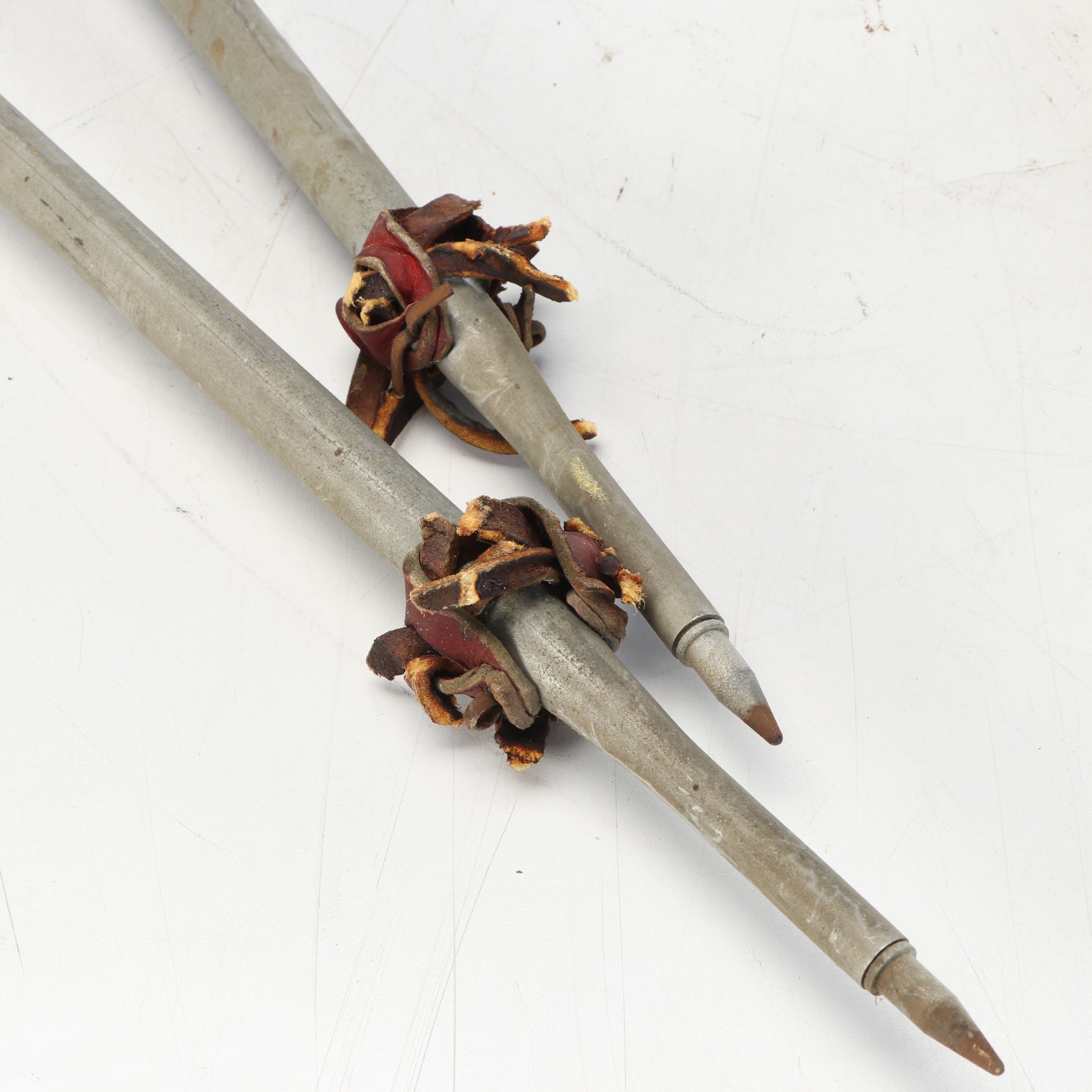 Corrie's Wooden Downhill Skis with Poles, Mid-20th Century