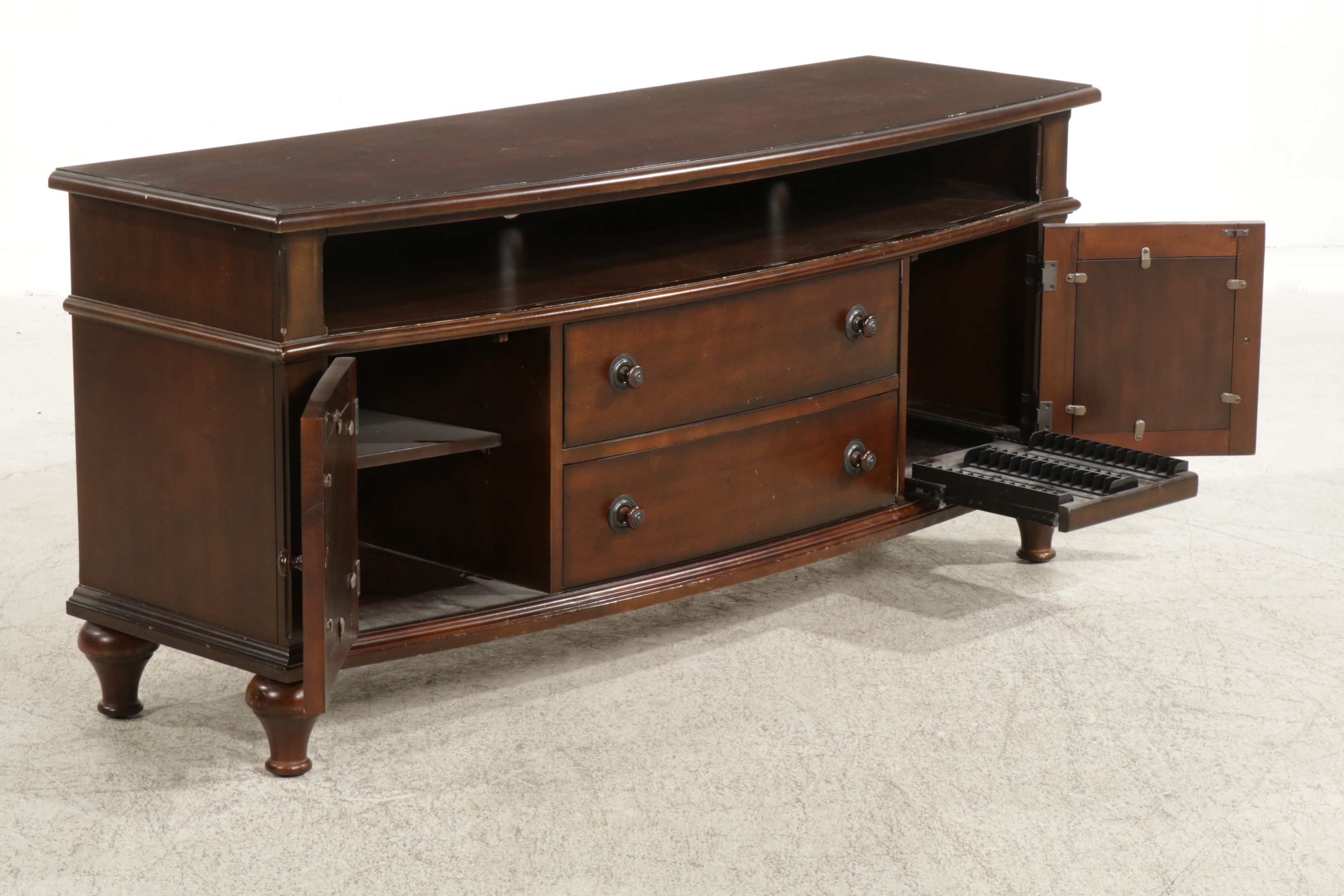 American Signature Mahogany Veneer Media Cabinet