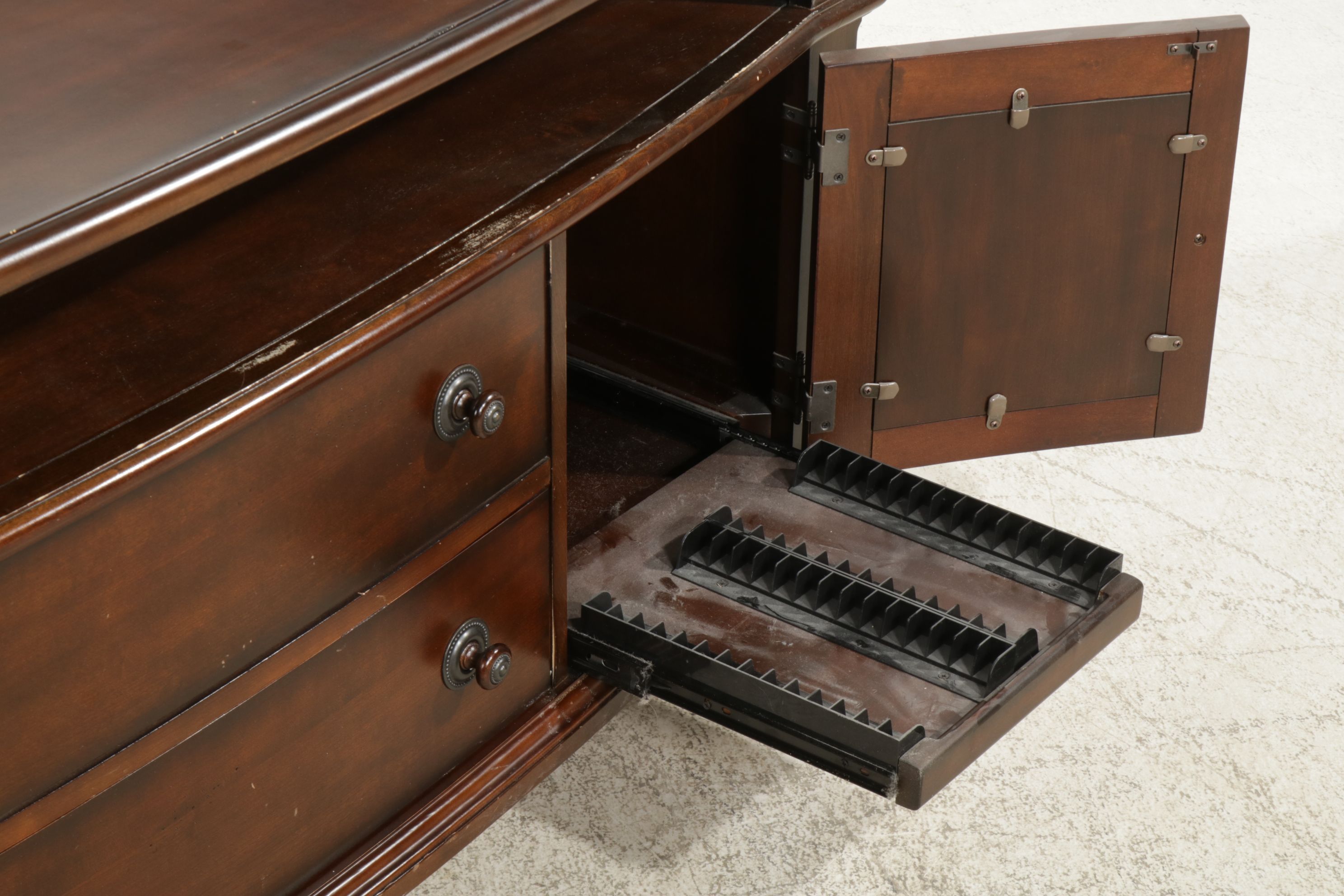 American Signature Mahogany Veneer Media Cabinet