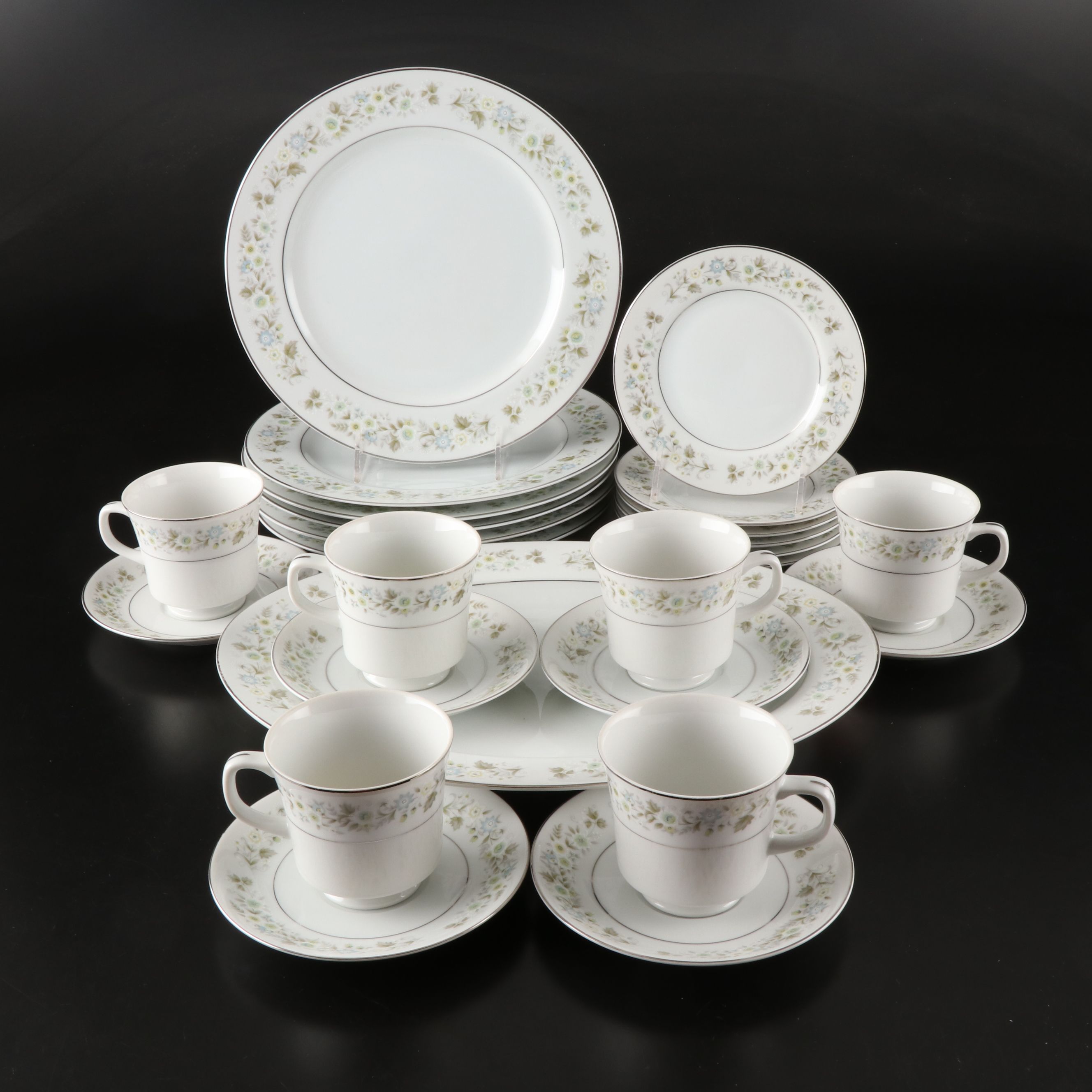 Imperial China "Wild Flower"  Porcelain Dinnerware and Serving Platter