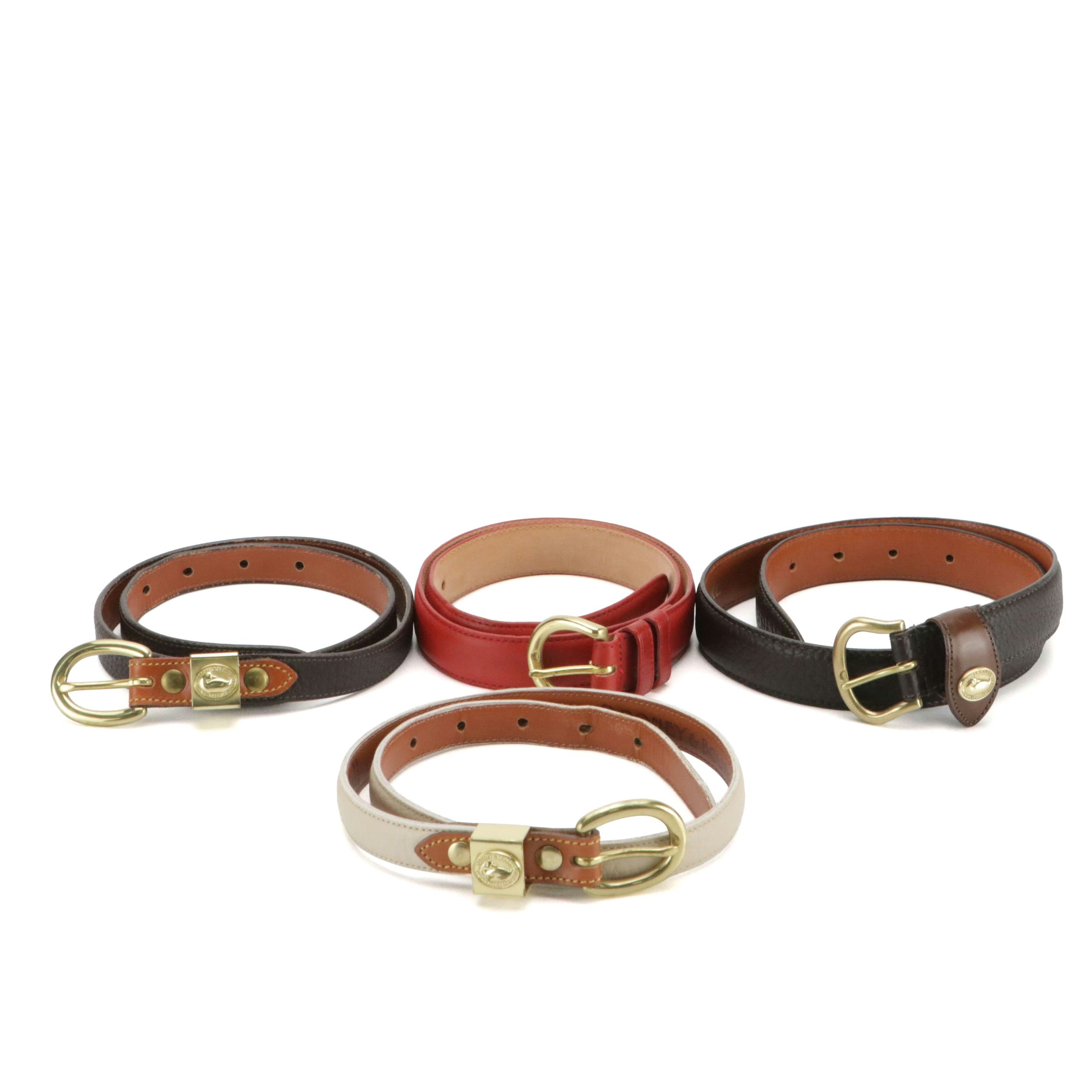 Dooney & Bourke Vintage Calfskin Leather Belts, Coach Smooth Red Leather Belt