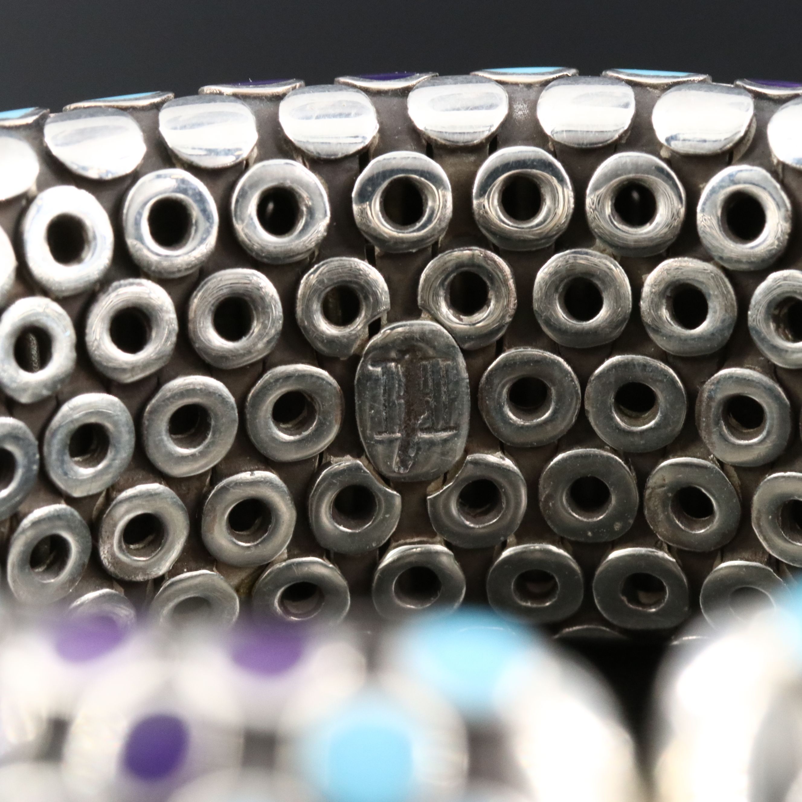 John Hardy Dot Sterling and Enamel Flex Cuff Bracelet