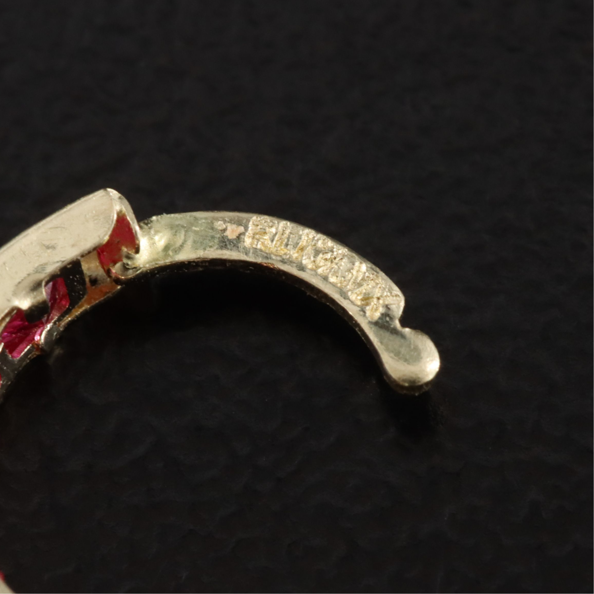 10K Ruby Huggie Earrings