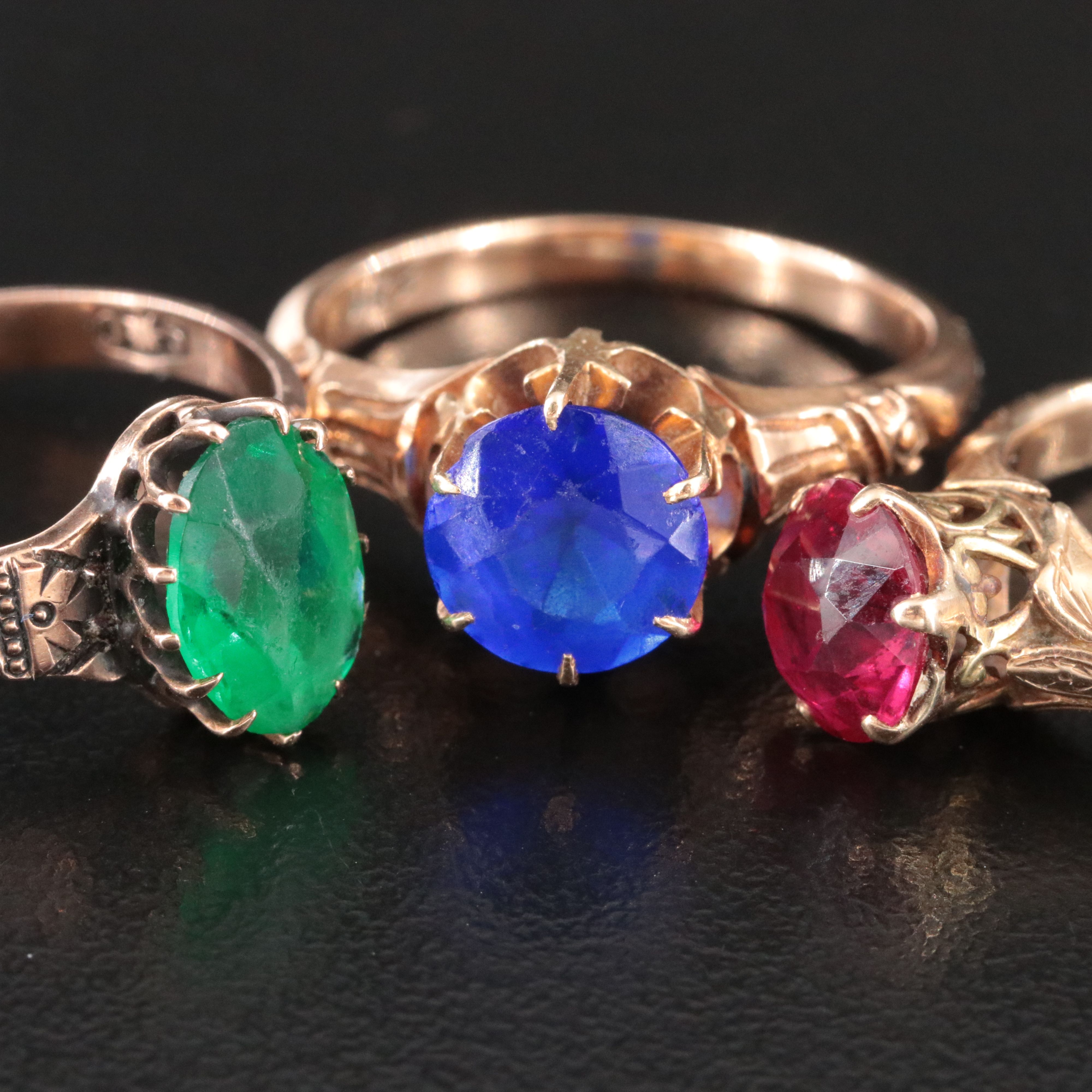 Art Nouveau Diamond Gryphon Watch Pin with Antique 9K and 14K Rings