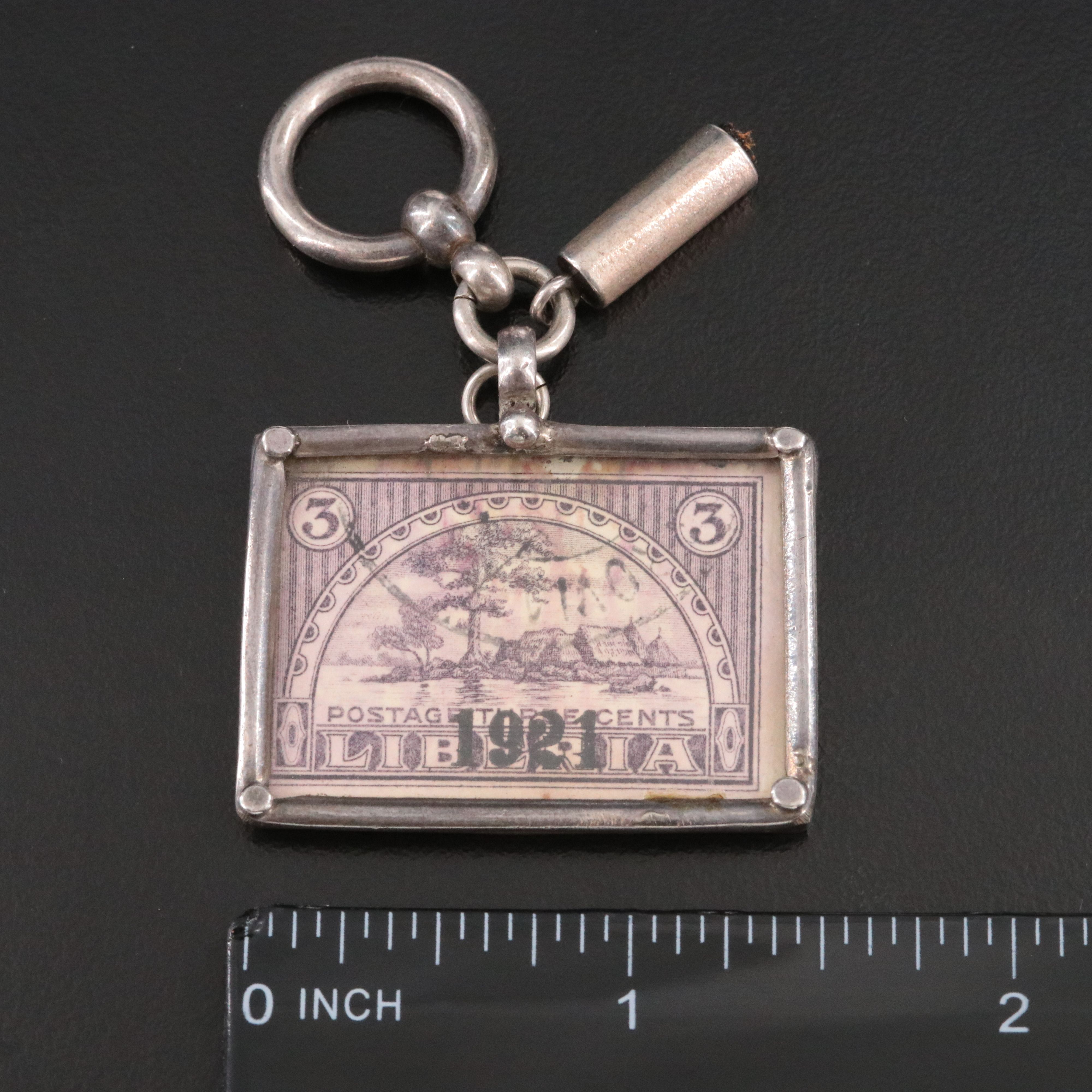 Sterling Key Chain with 1921 Stamp