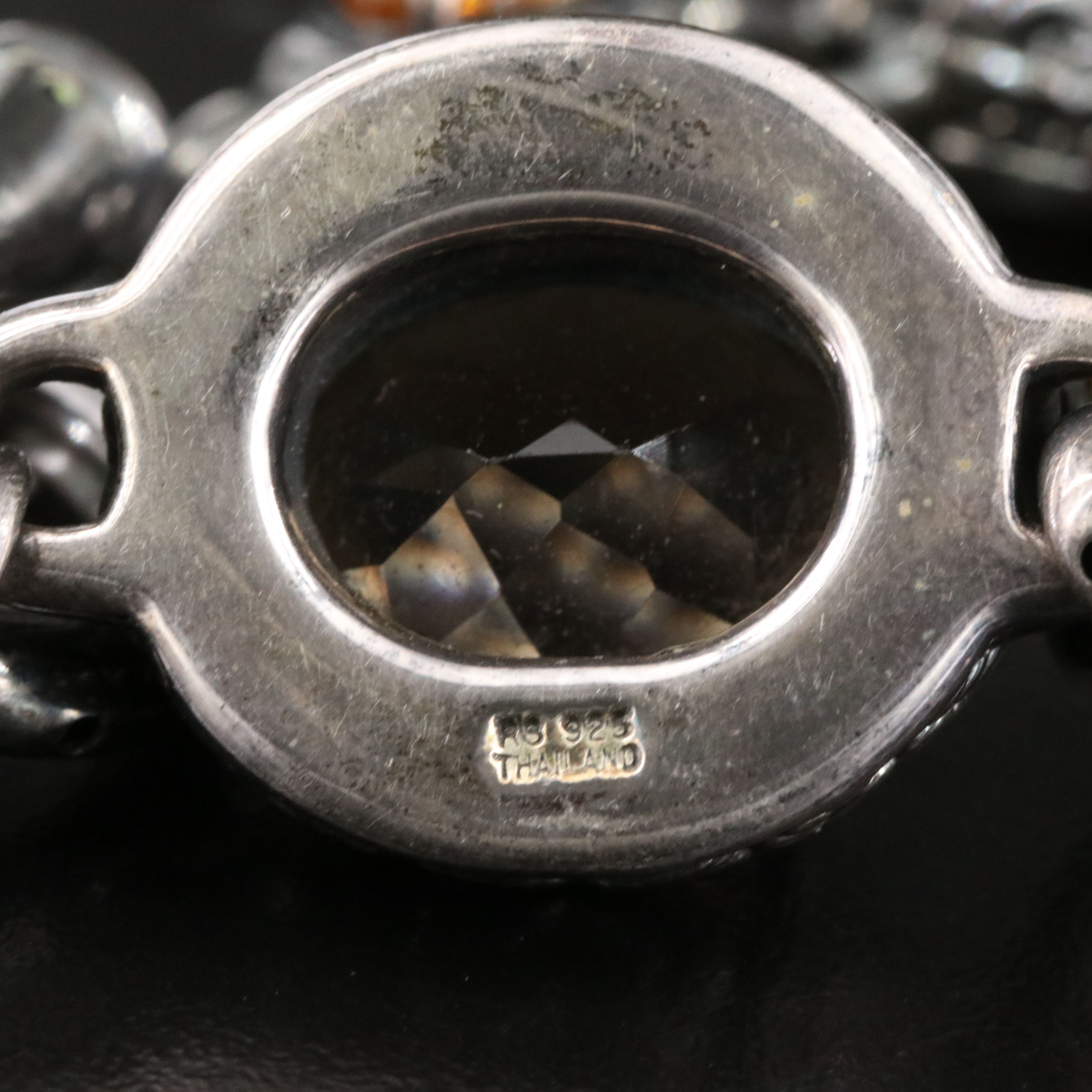 Sterling Smoky Quartz and Citrine Bracelet