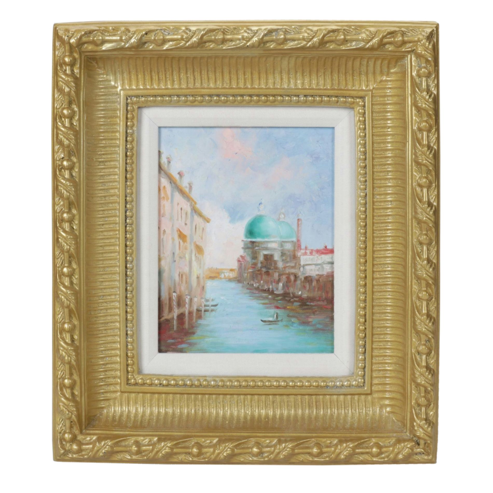 Impressionist Landscape Oil Painting Featuring Venetian Facades