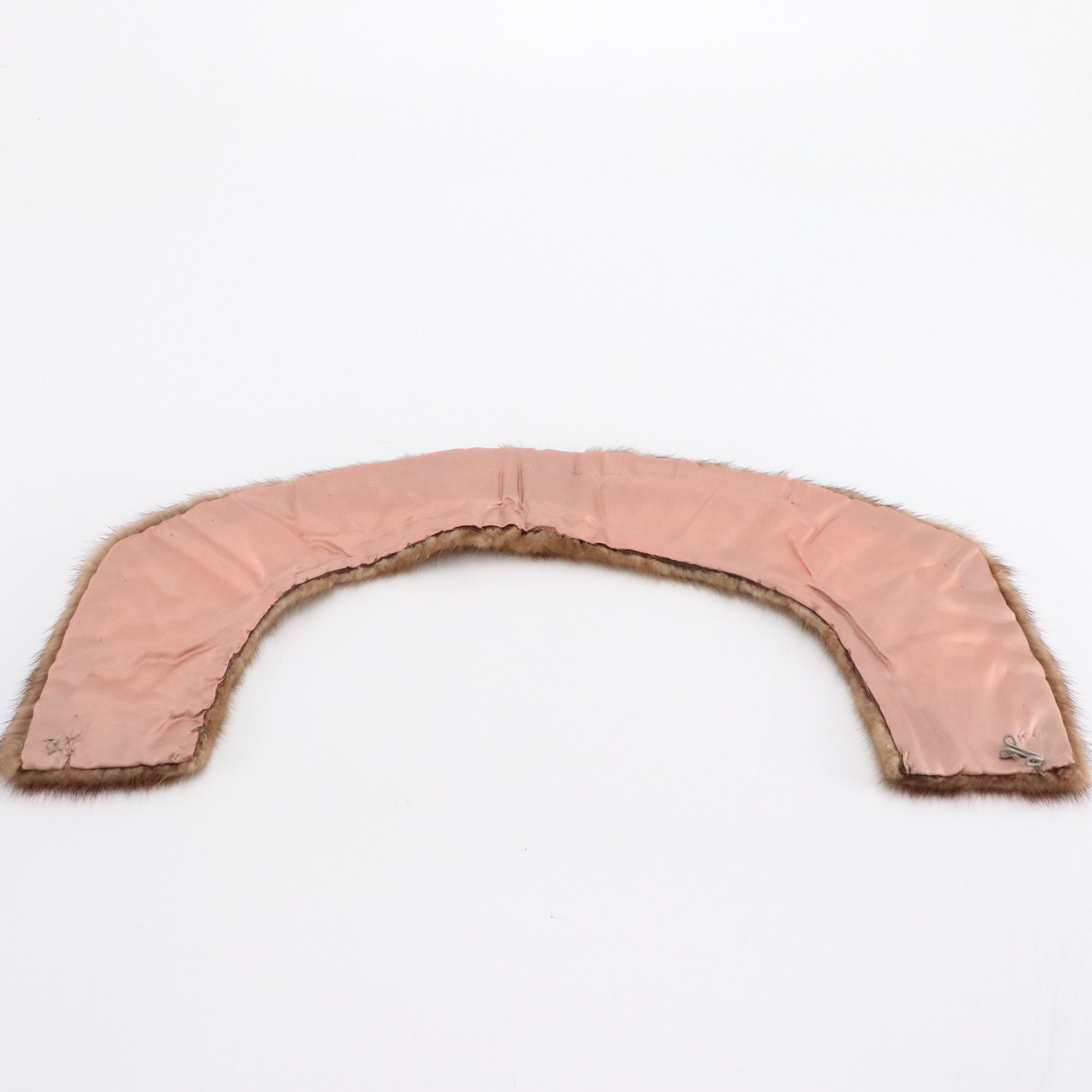 Mink Paw Fur/Feather Pillbox Hat and Mink Fur Collar, Mid-20th Century