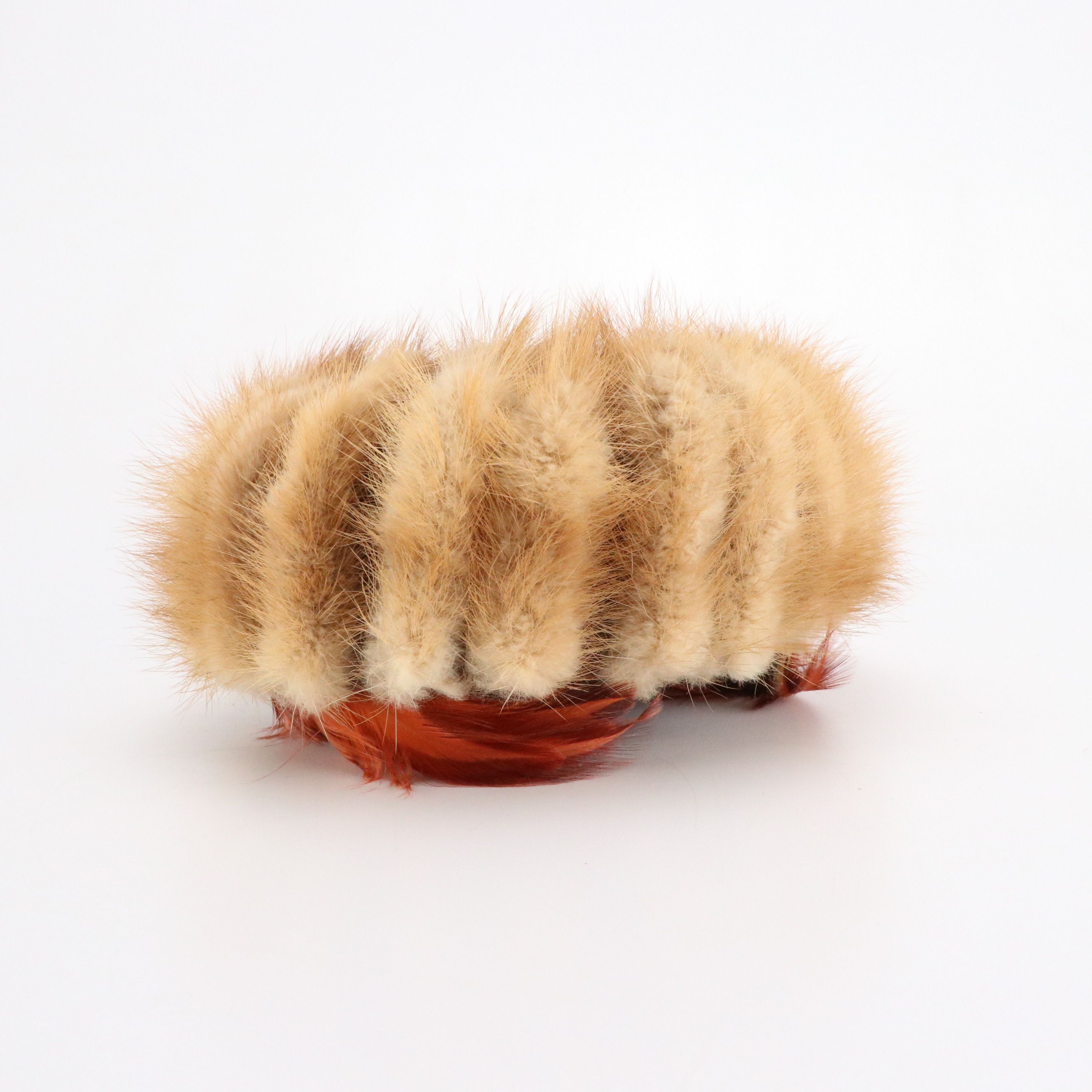 Mink Paw Fur/Feather Pillbox Hat and Mink Fur Collar, Mid-20th Century