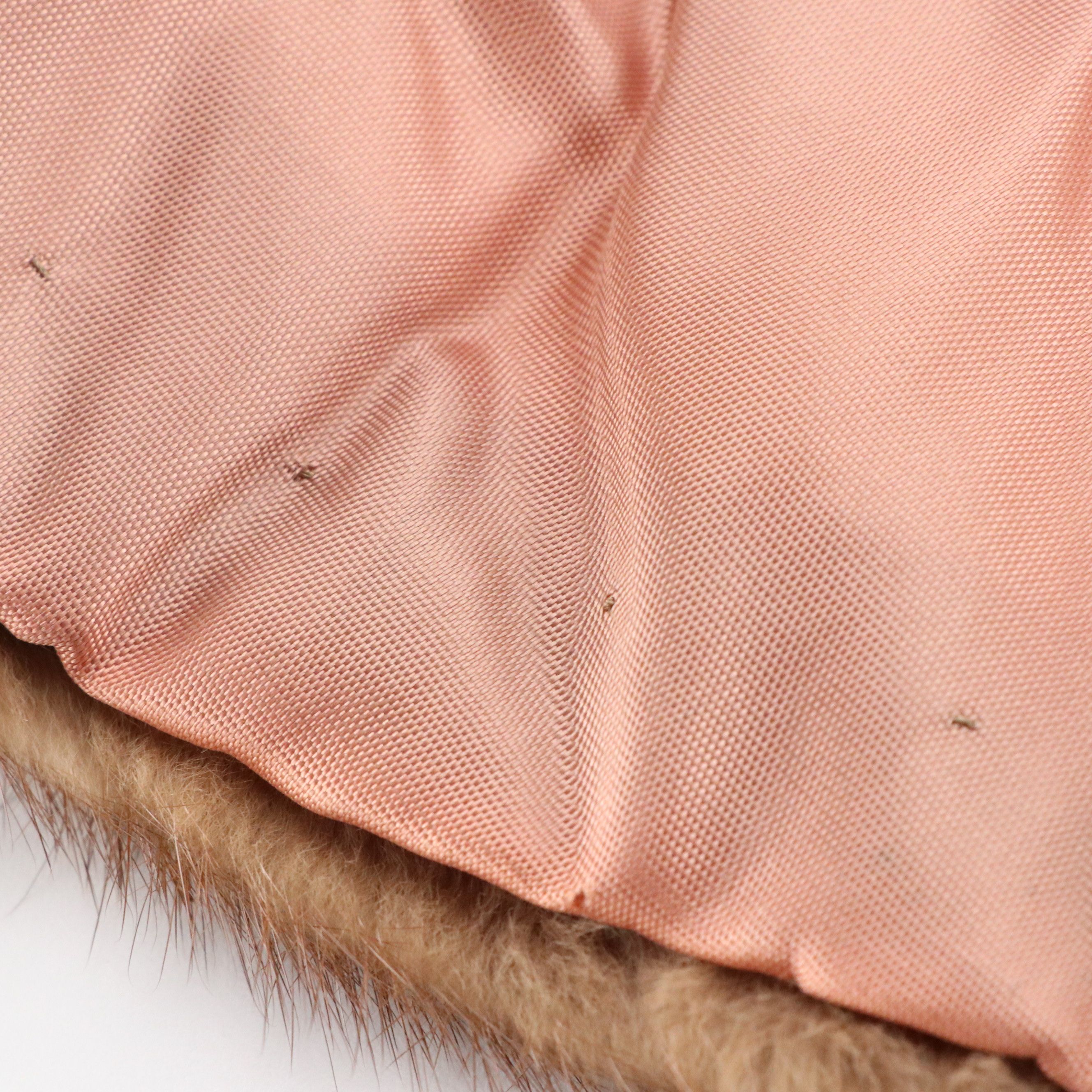 Mink Paw Fur/Feather Pillbox Hat and Mink Fur Collar, Mid-20th Century