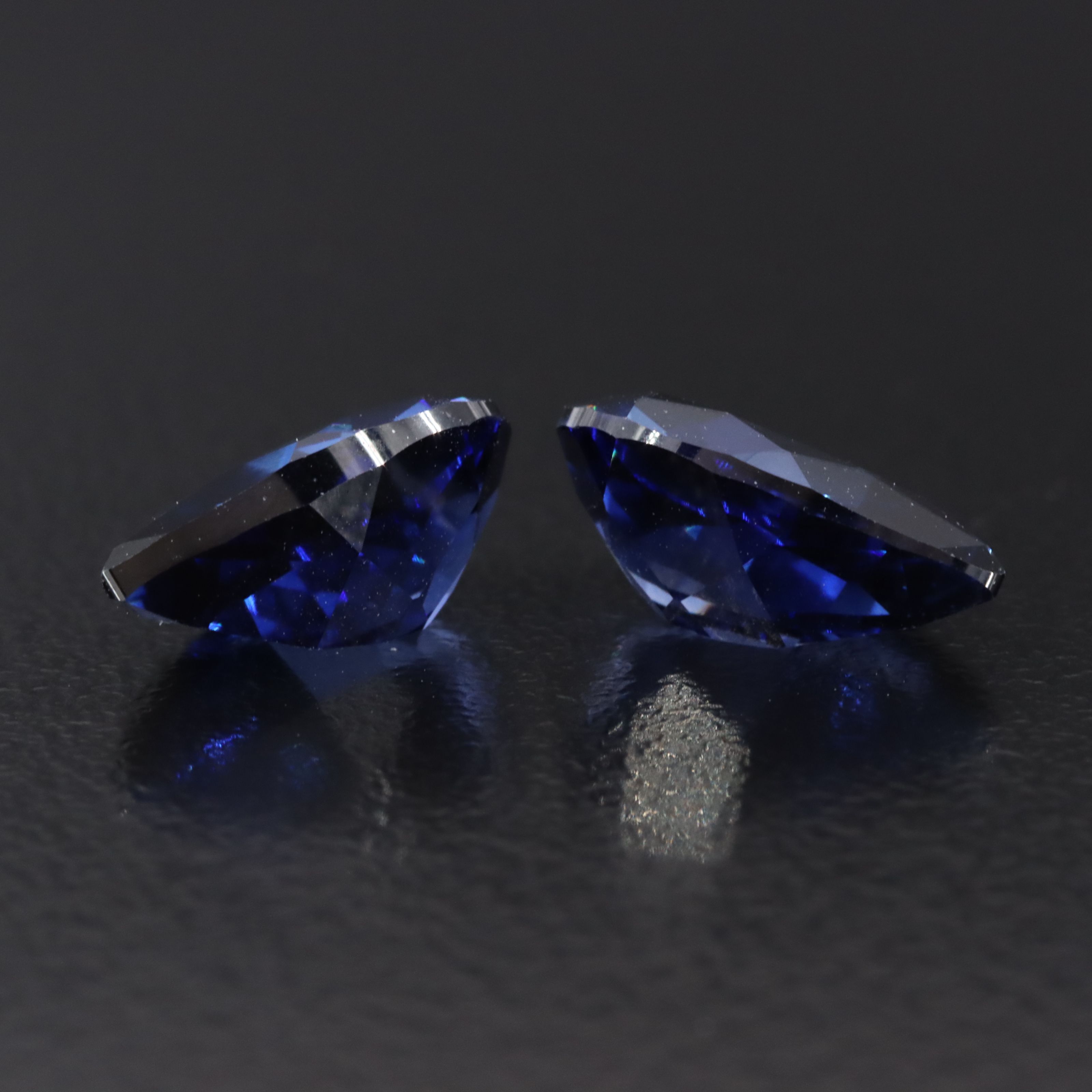 Loose 7.57 CTW Matched Lab Grown Sapphire Pair
