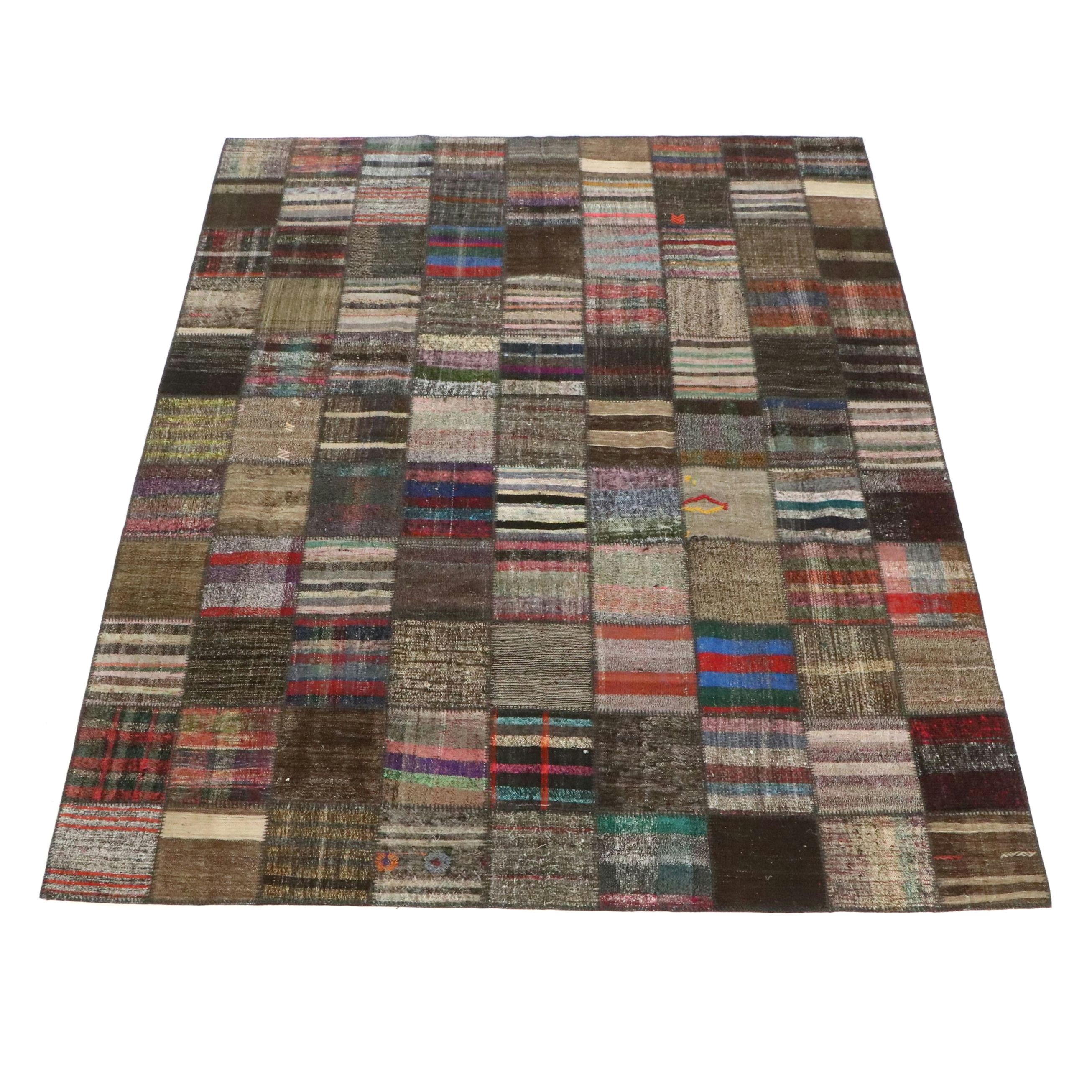 9'8 x 11'6 Handmade Turkish Patchwork Area Rug