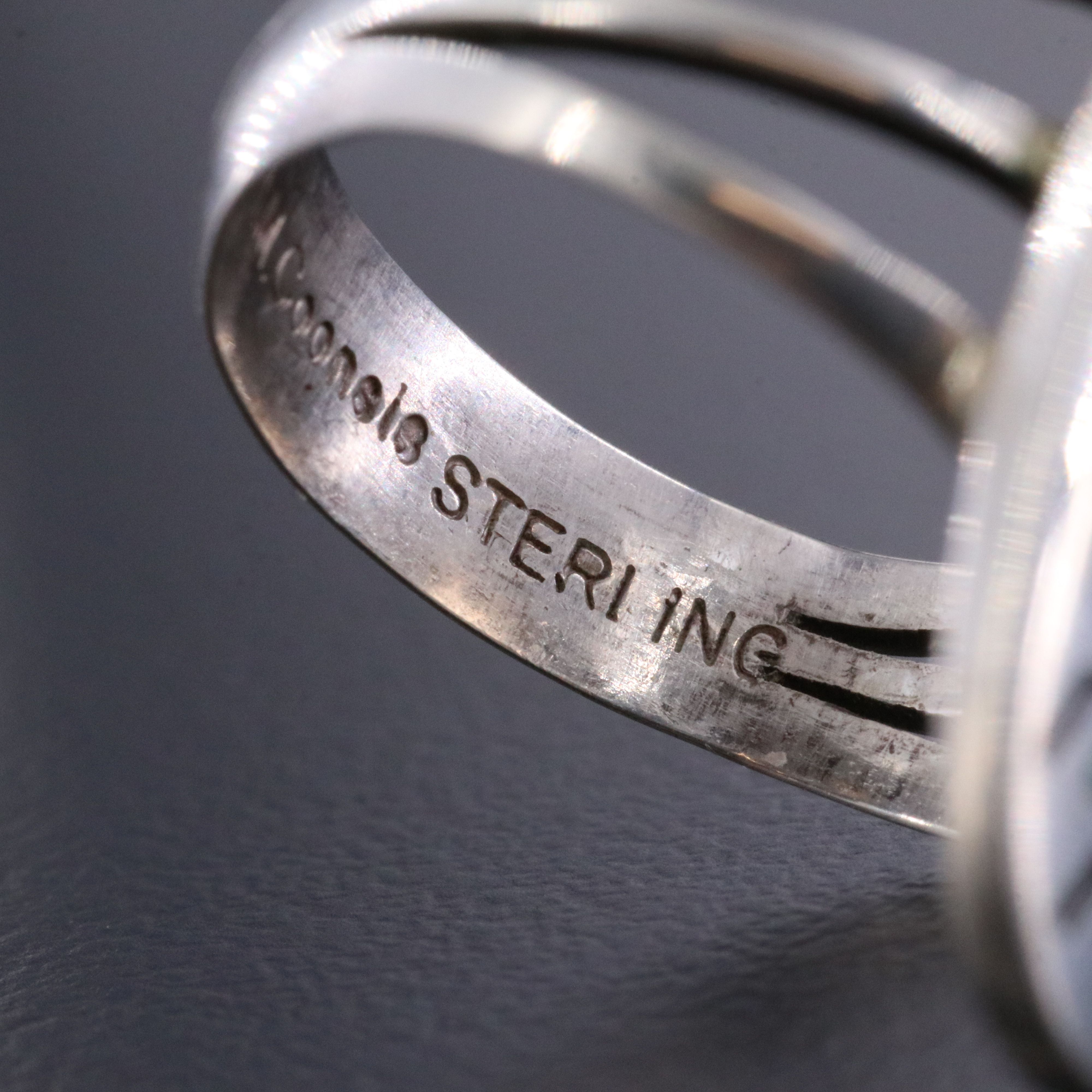 Harlan & Monica Coonsis Zuni Sterling Turquoise Inlay Ring